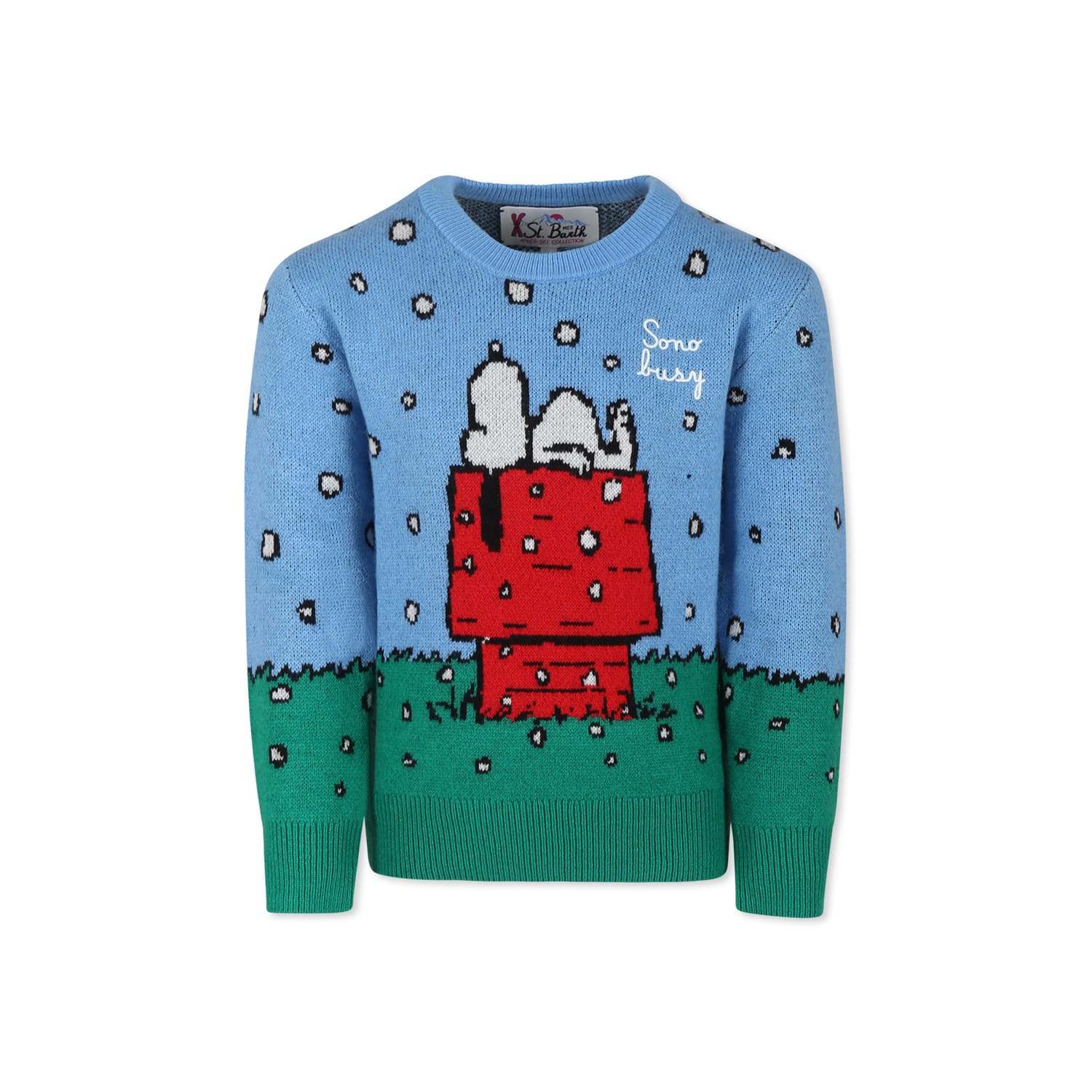 Mc2 Saint Barth X Snoopy Peanuts Sweater In Light Blue
