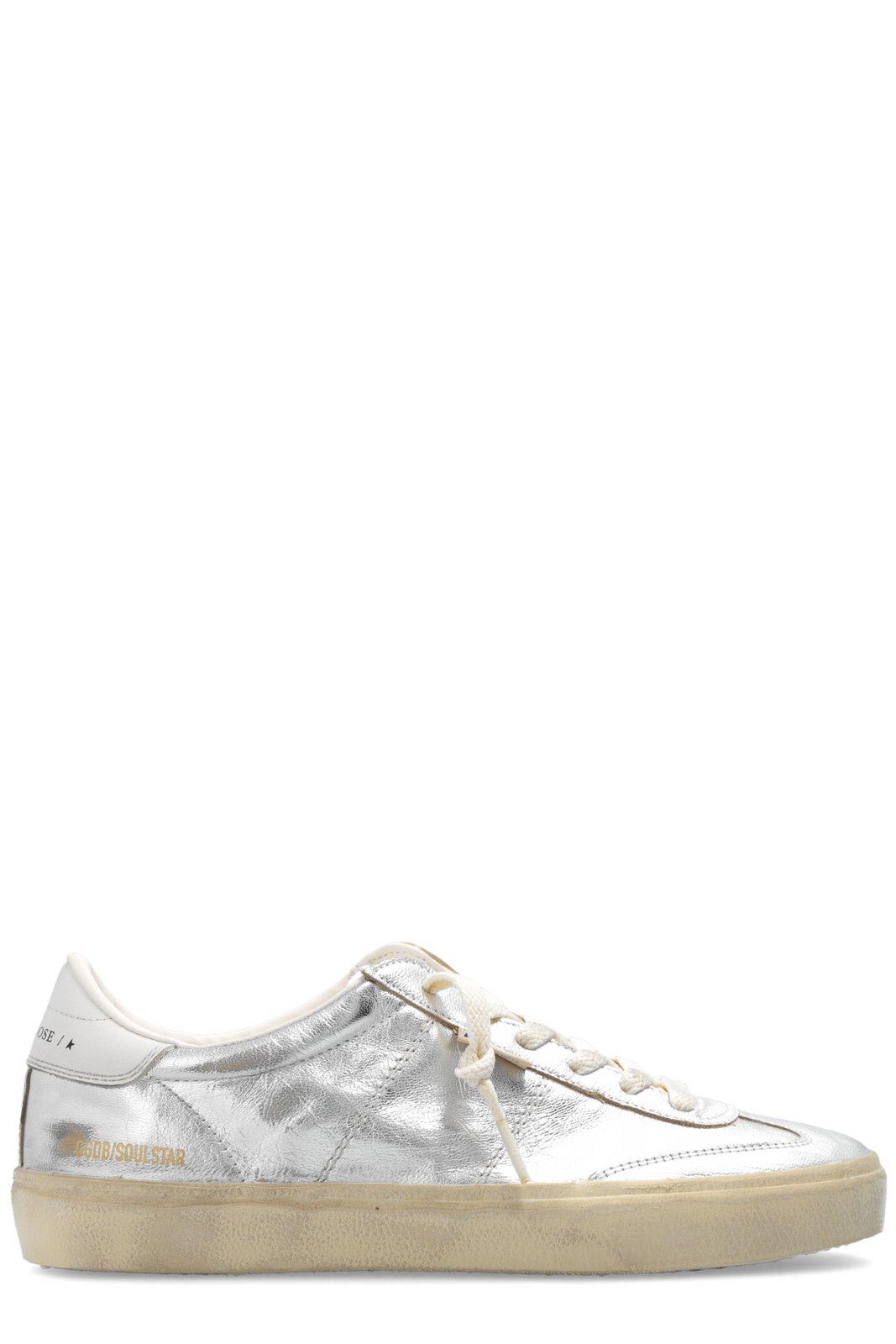 Shop Golden Goose Soul-star Metallic Low-top Sneakers In Silver