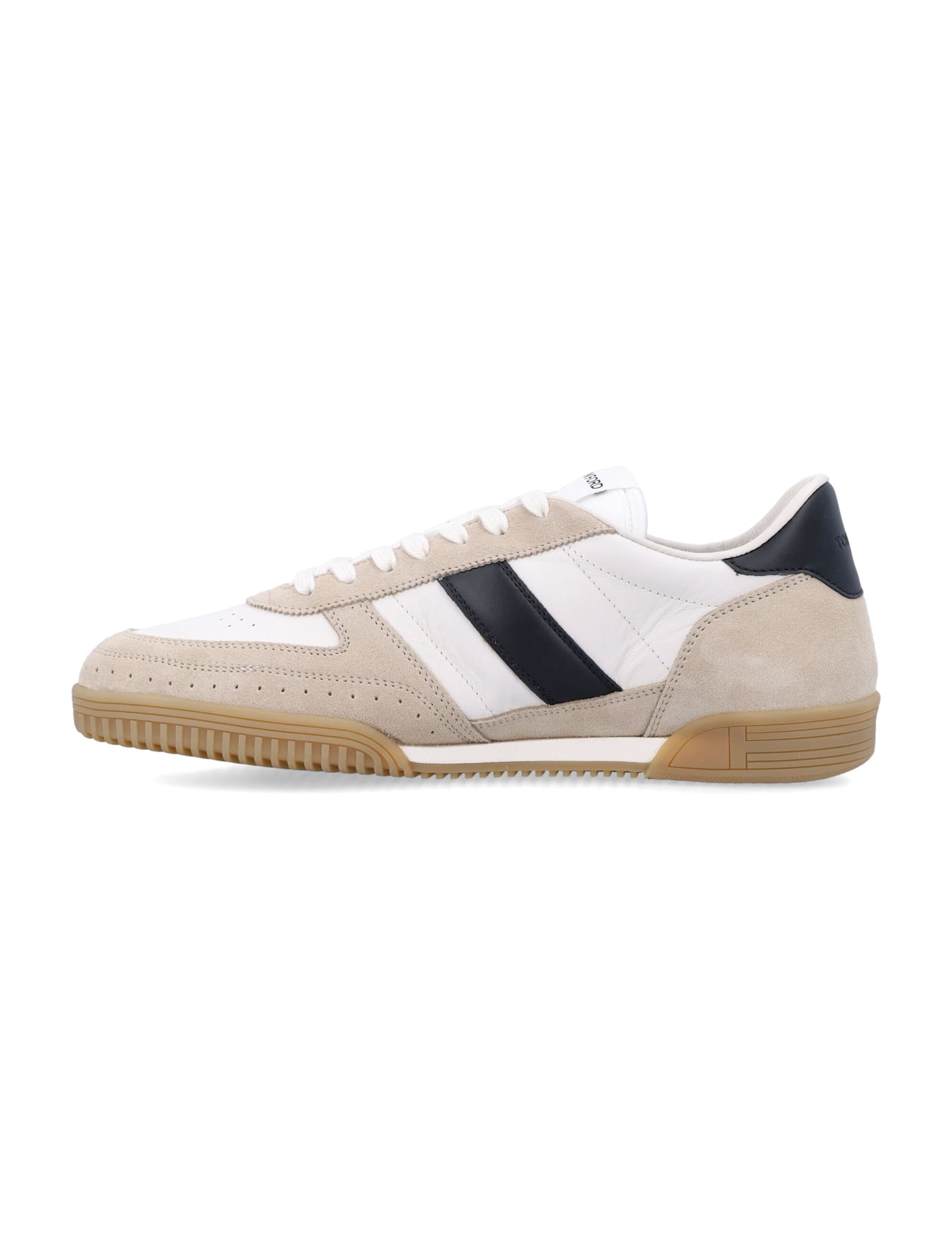 Tom Ford Terence Leather And Suede Sneakers In Dune Black Amber