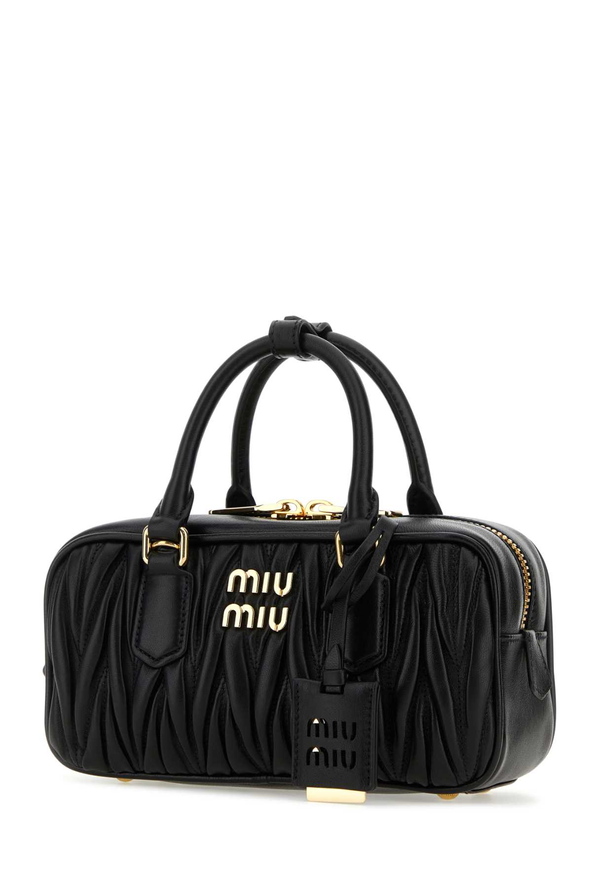 Miu Miu Women Black Leather Arcadie Handbag In Black