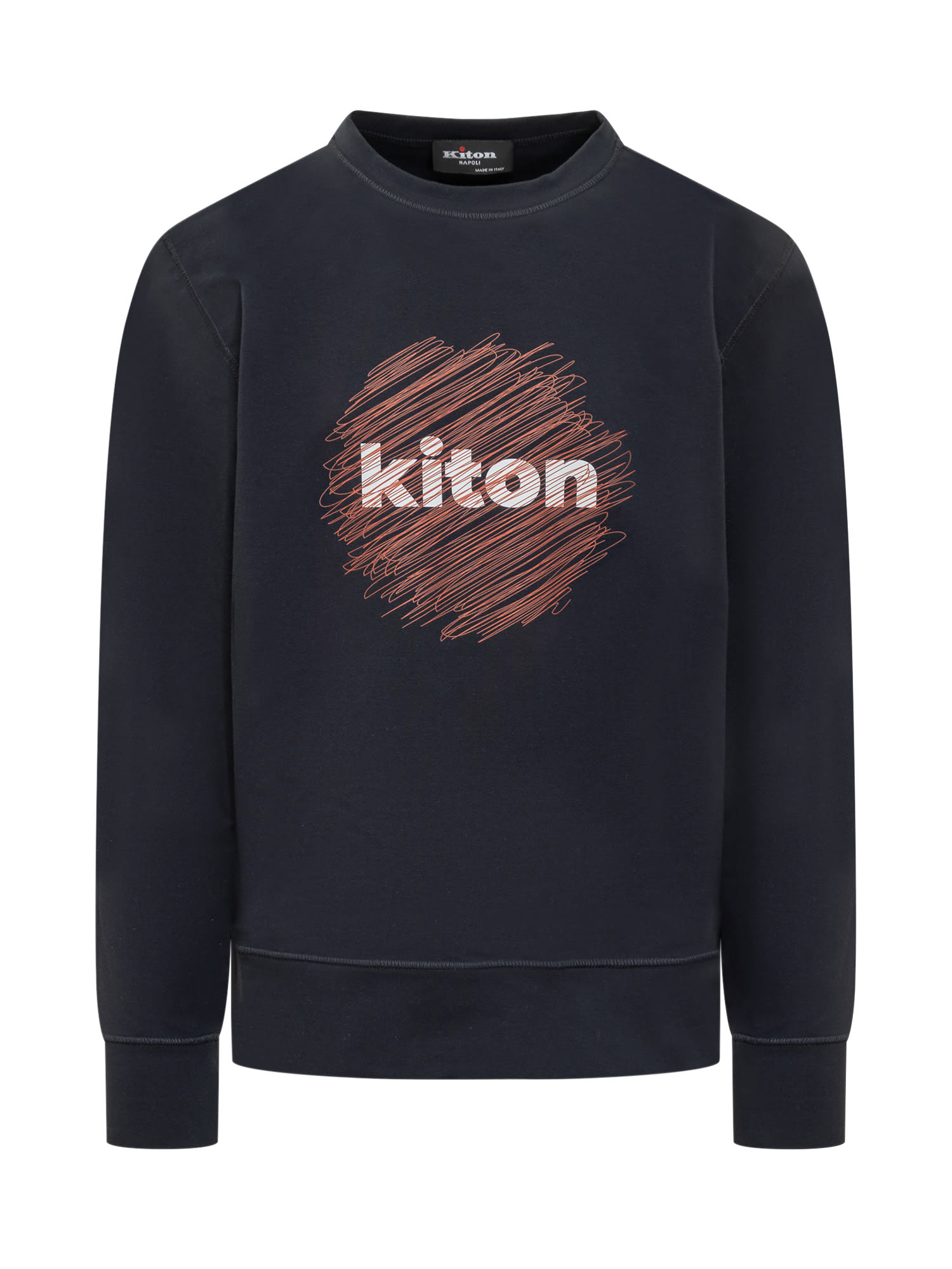 Kiton Cotton Sweatshirt with Graphic Print
