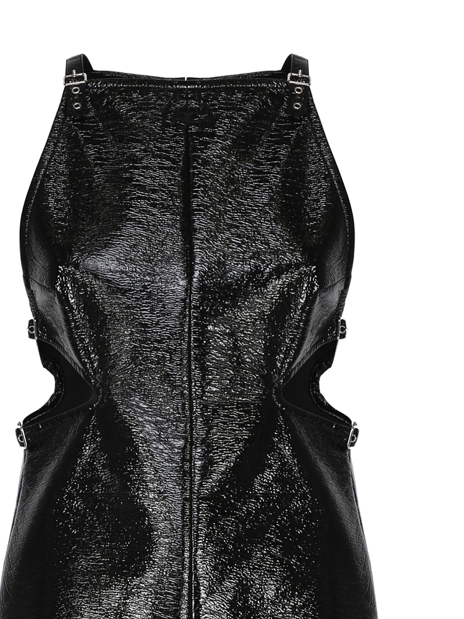 Courrèges Slash Buckle Sleeveless Minidress In Black