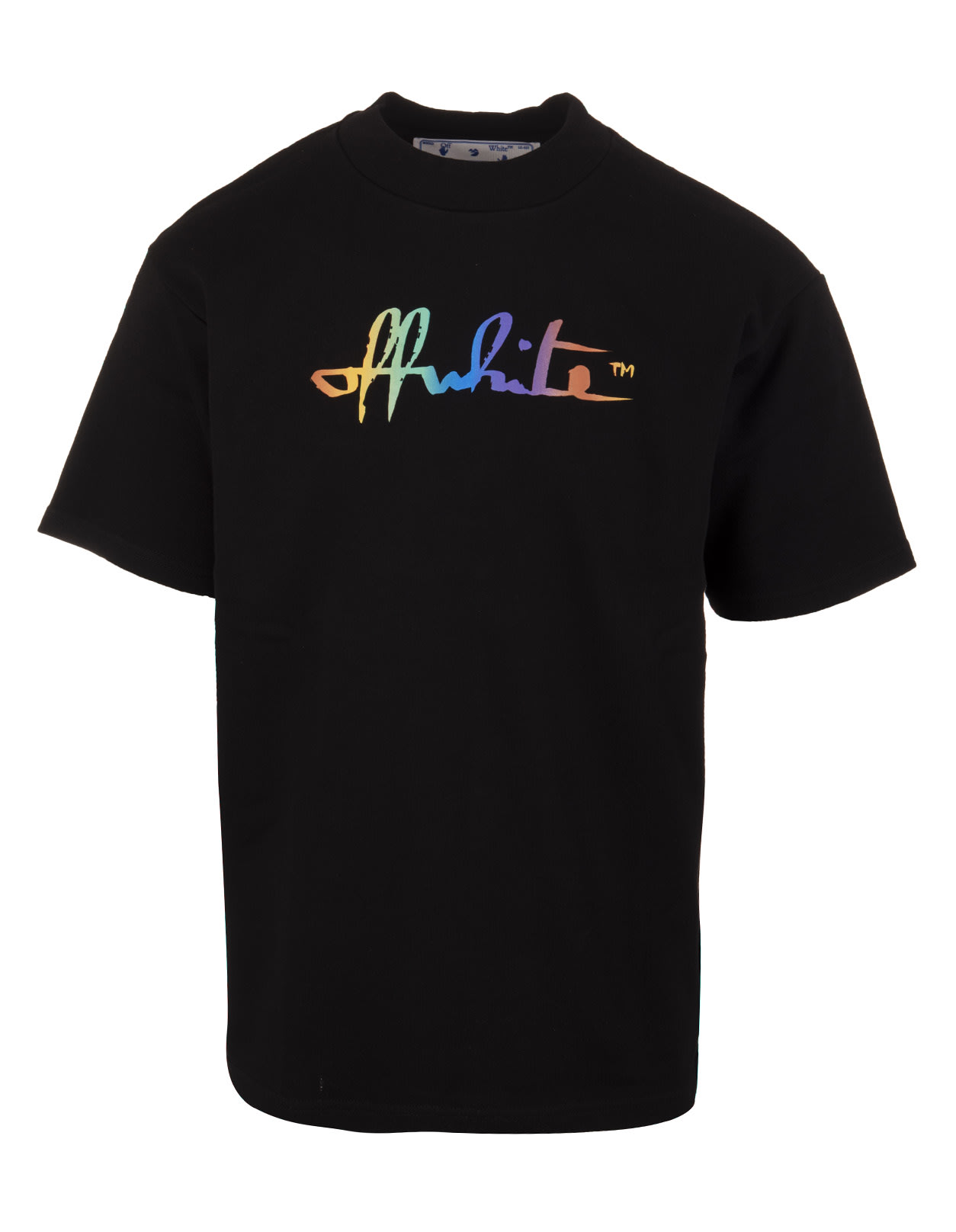 Off-White Black Woman T-shirt With Rainbow Logo