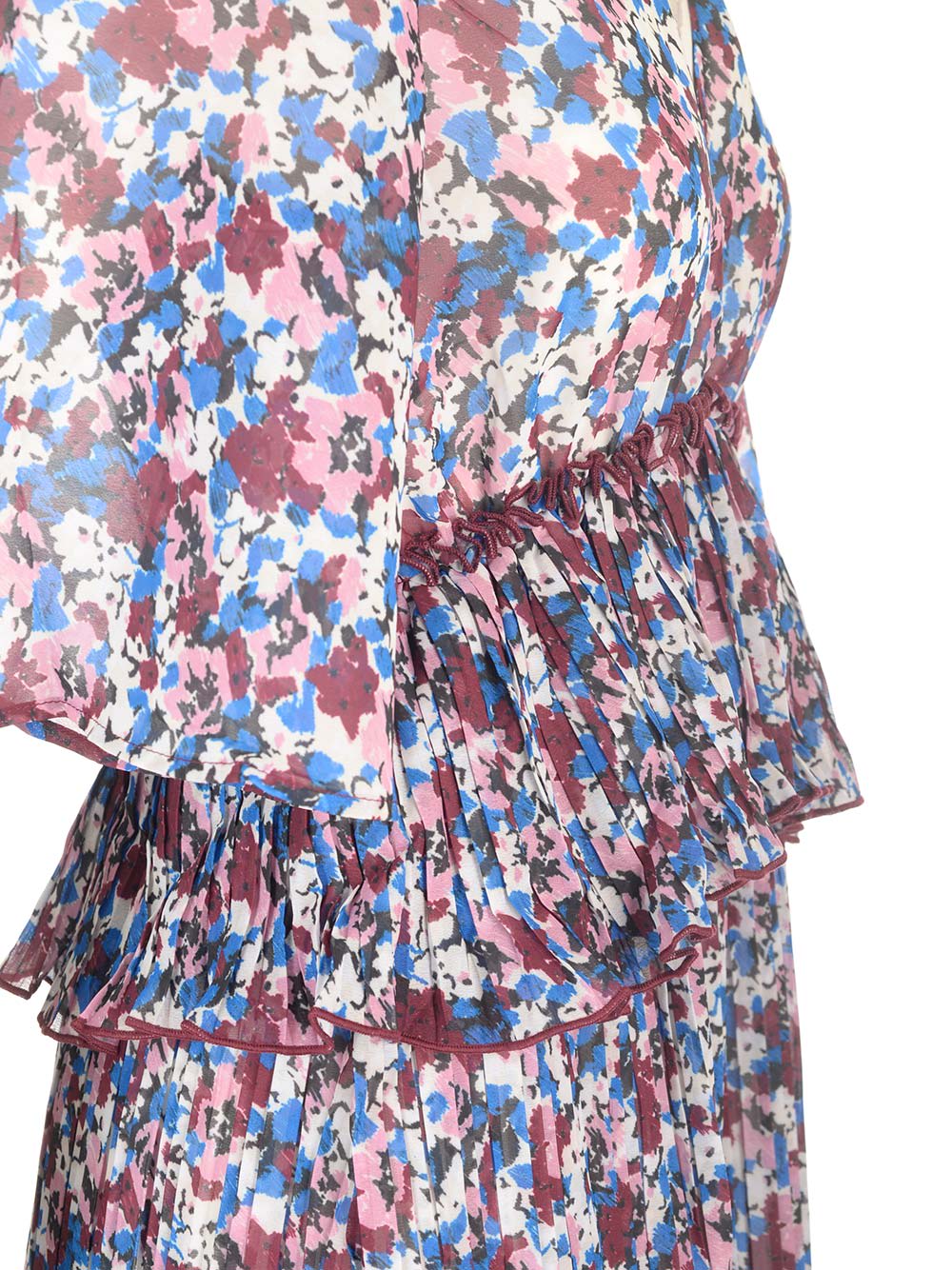 Shop Ganni Printed Georgette Mini Dress In Multicolor