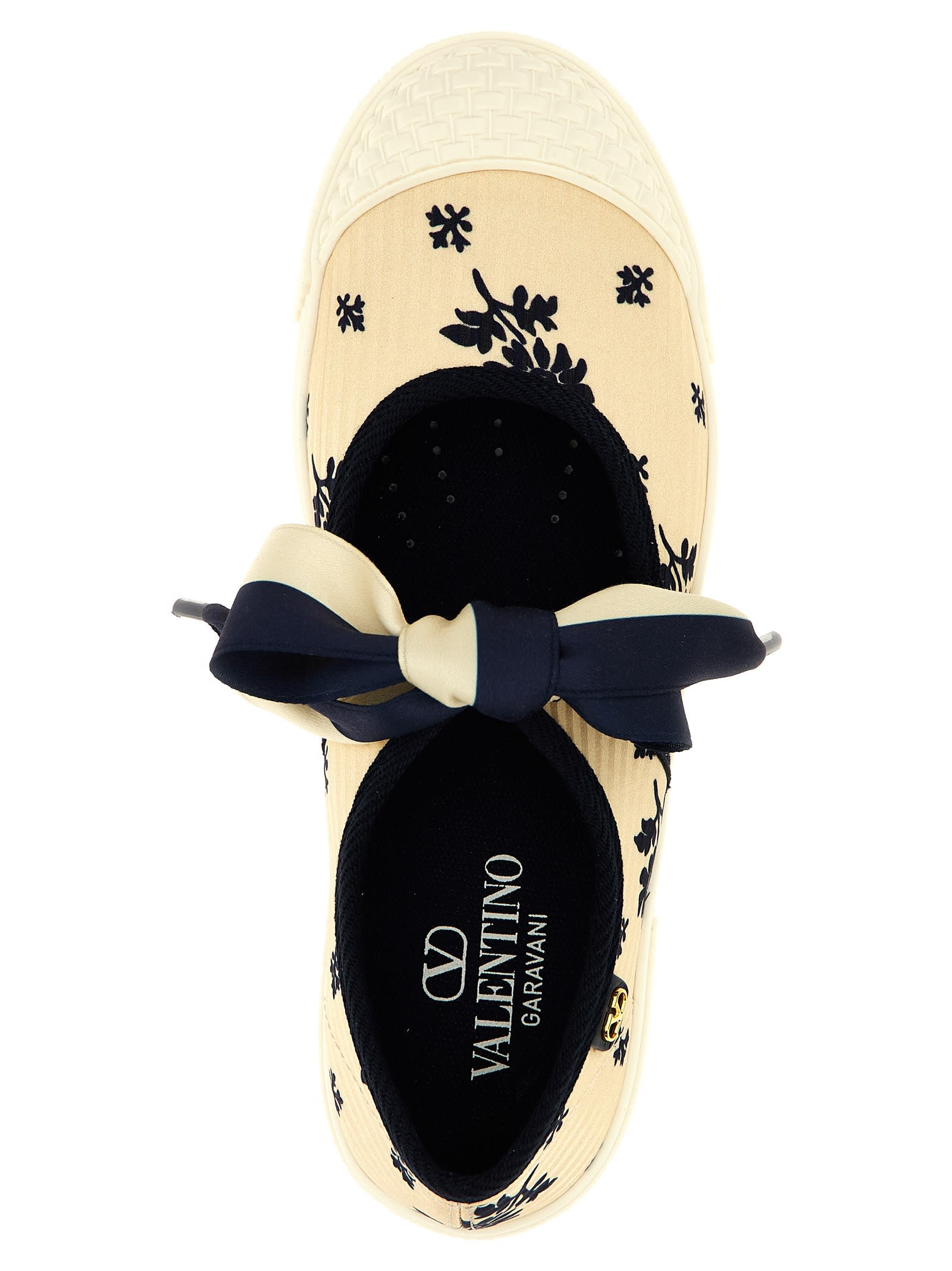 Valentino Bay By Bay Ballerina Rubber-trimmed Printed Silk-jacquard Sneakers In Multicolor