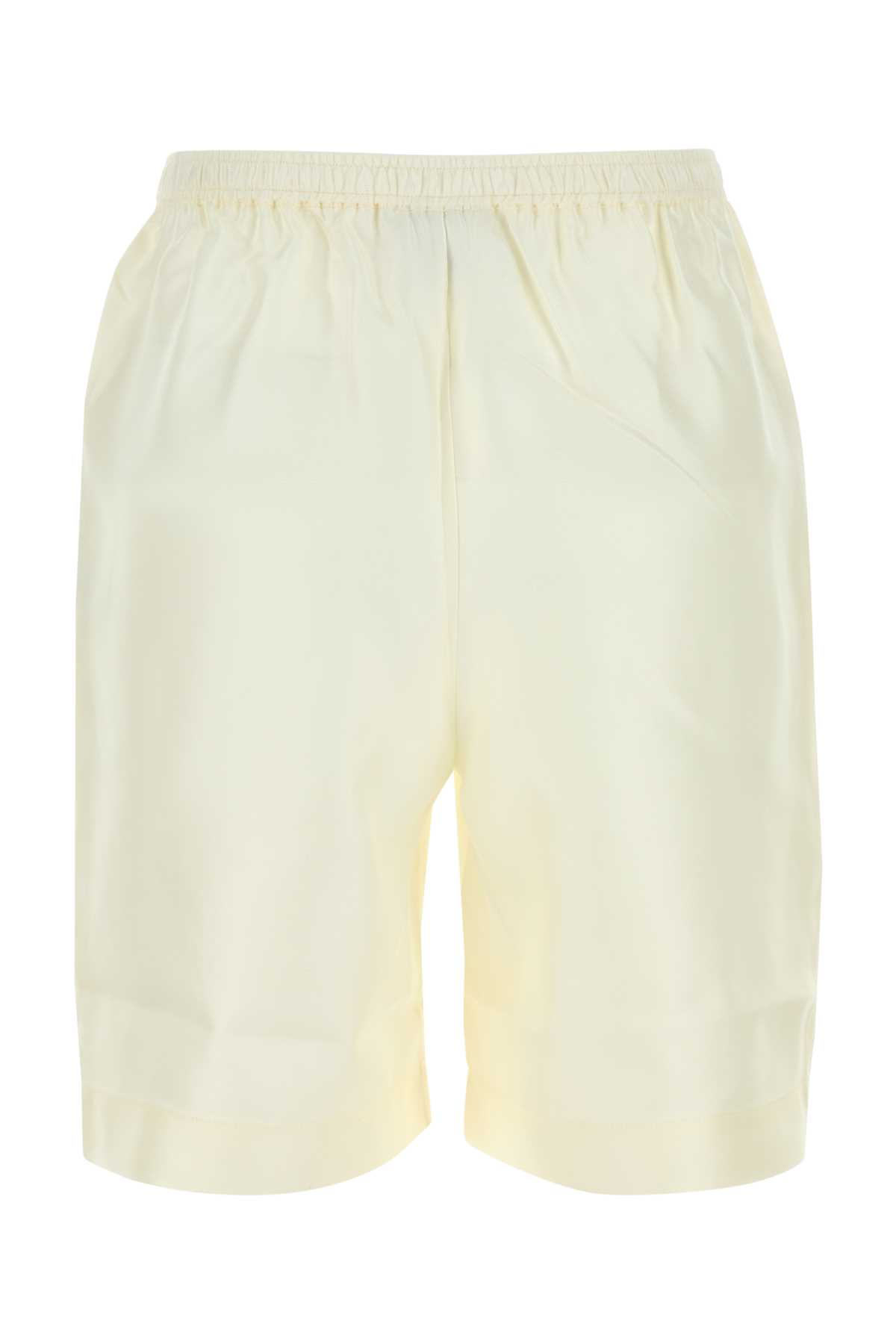 LOULOU STUDIO IVORY SILK ZINNIA BERMUDA SHORTS