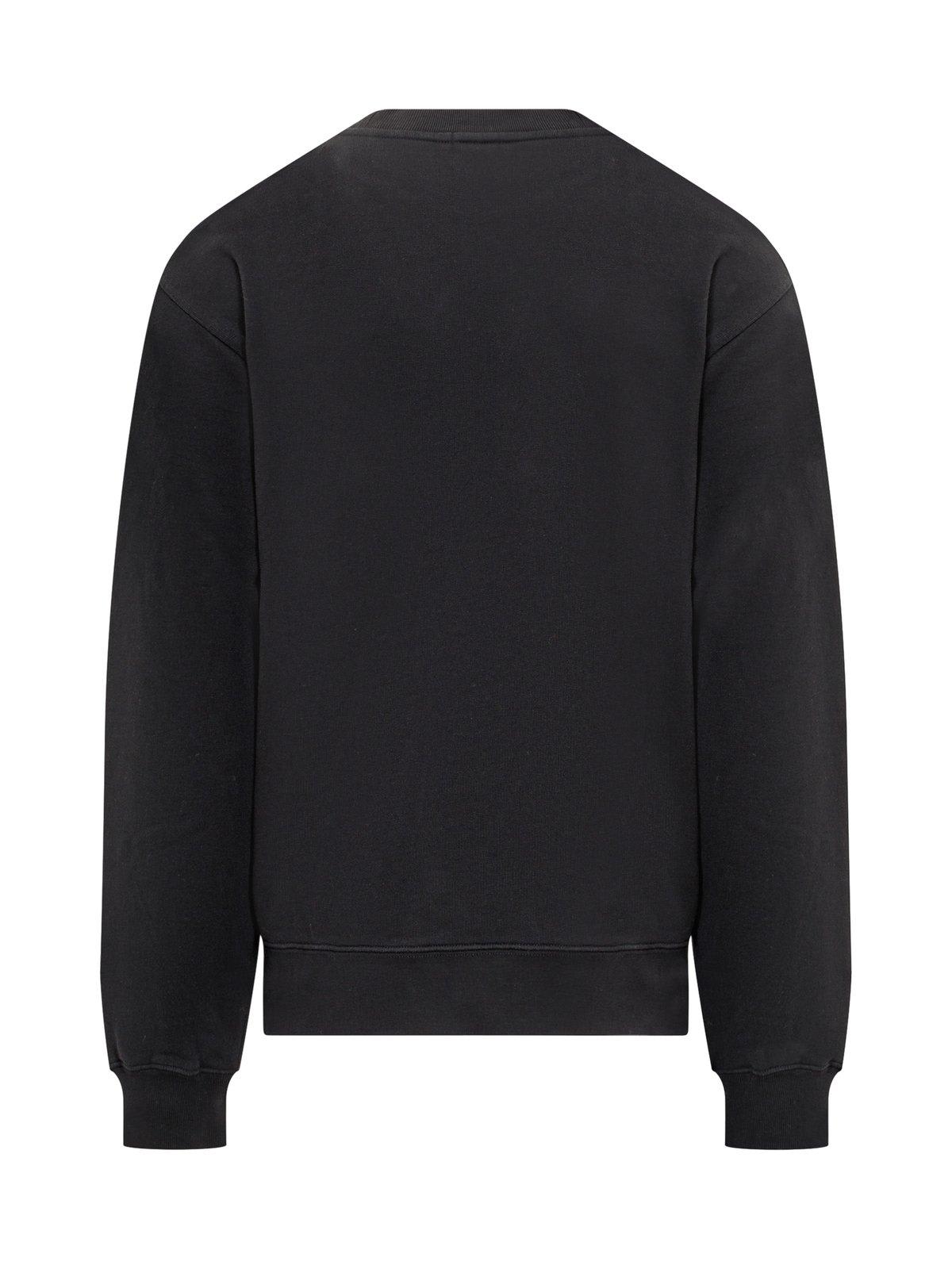 Shop Ambush Stopper-detailed Long-sleeved Sweatshirt  In Black