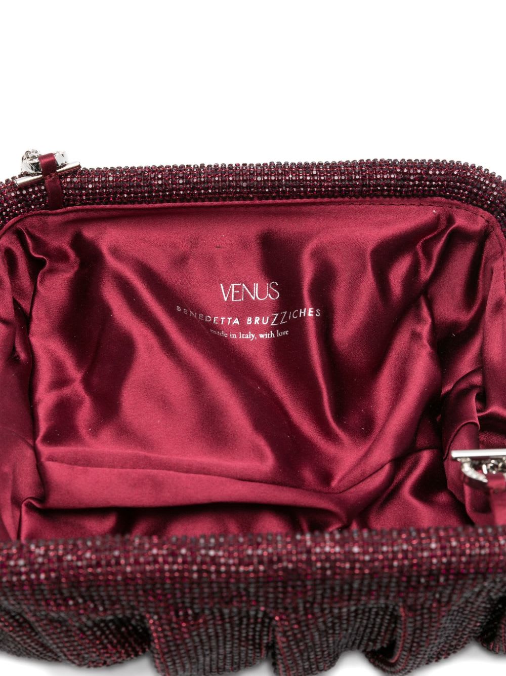 Benedetta Bruzziches Clutch Venus Grande In Tessuto Decorato  Donna In Burgundy