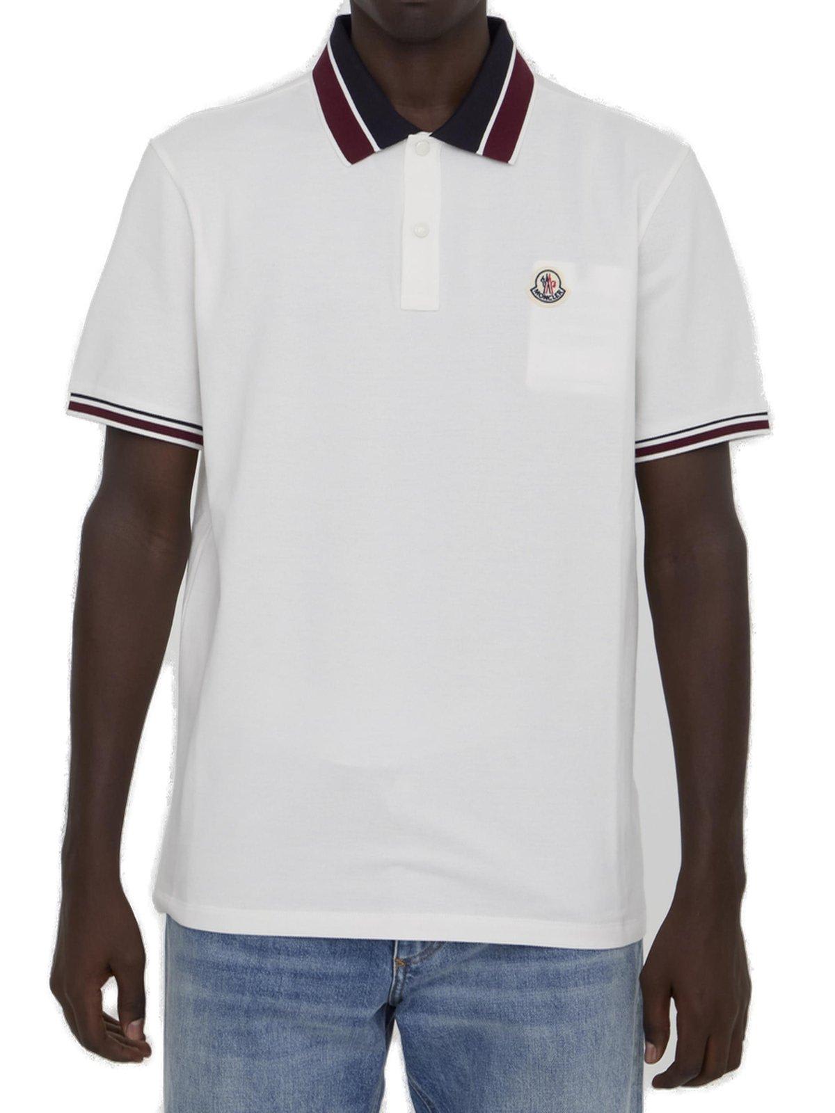 Shop Moncler Logo Patch Polo Shirt In 034