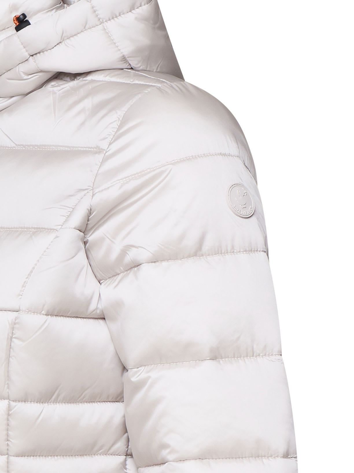 Shop Save The Duck Down Jacket With Hood In Rainy Beige