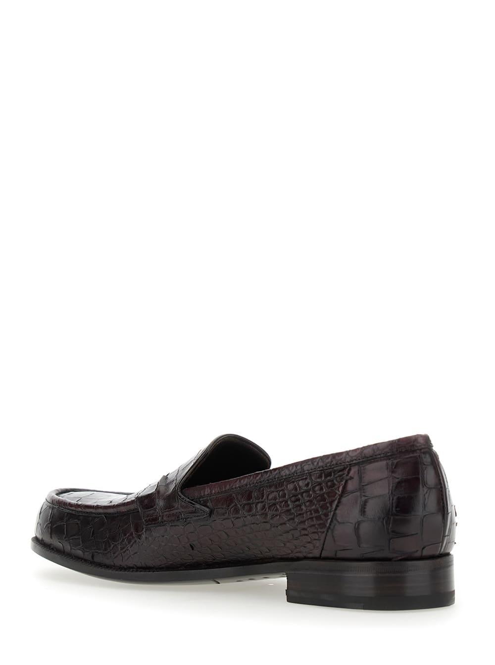 Lidfort 'luisiana' Brown Loafers With Embossed Crocodile Effect