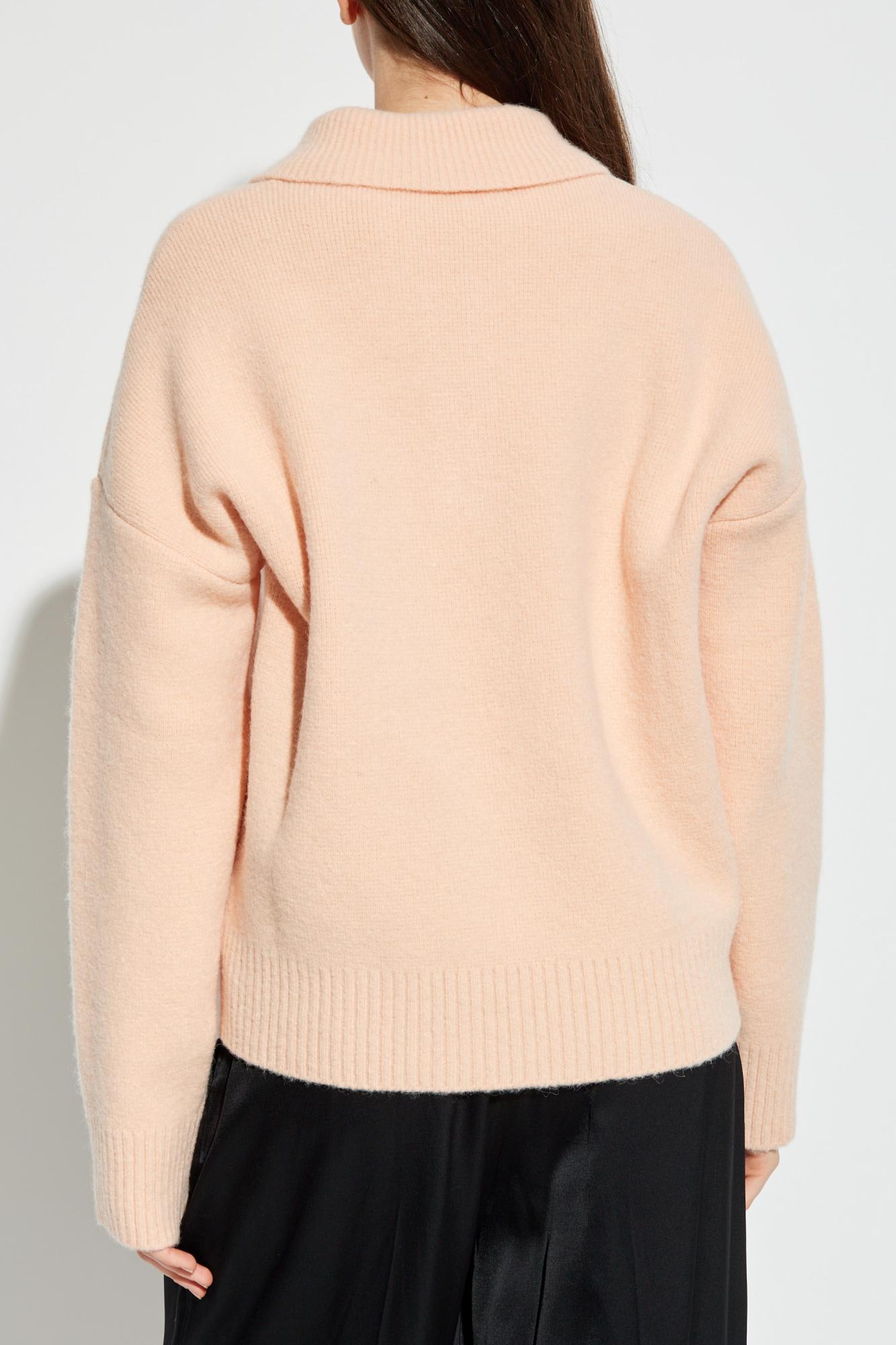 Ami Alexandre Mattiussi Polo Sweater With Logo In Animal Print