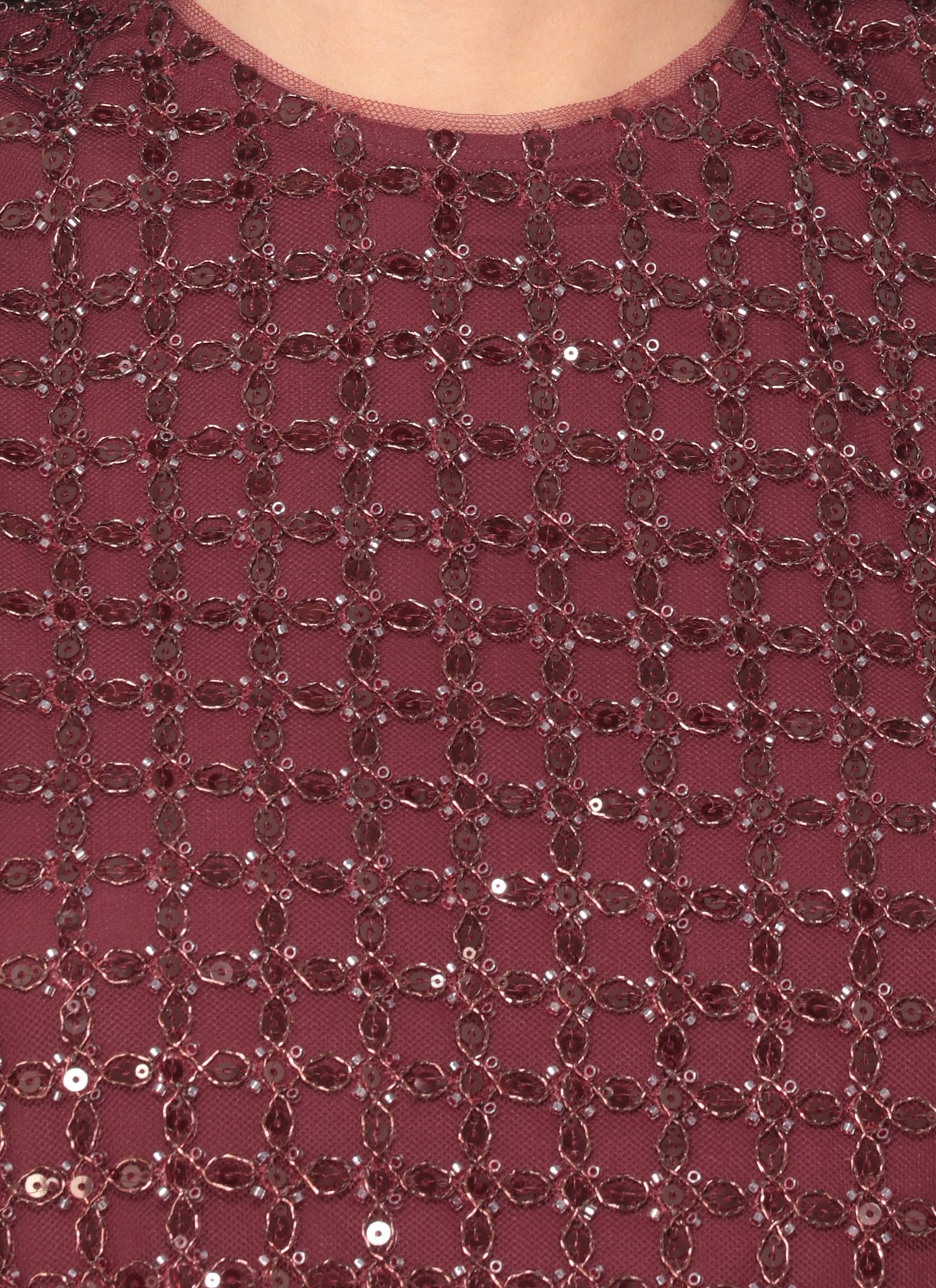 Rotate Birger Christensen Rotate Top With Paillettes In Burgundy