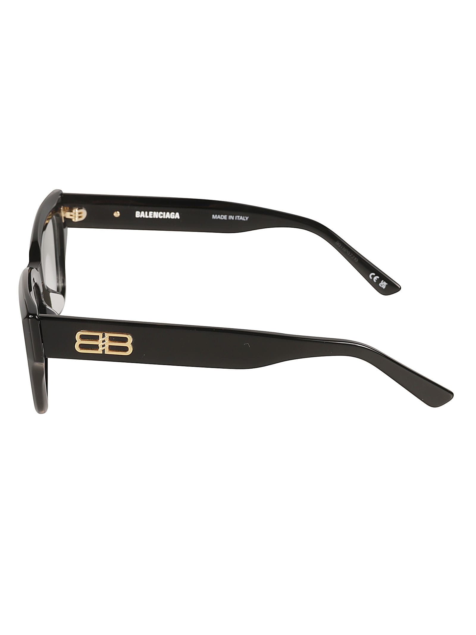 Shop Balenciaga Bb Plaque Square Frame Glasses In Black/transparent