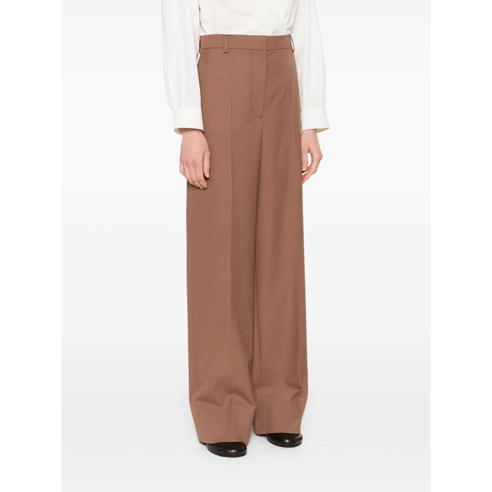 Stella Mccartney Canvas Tailoring Flared Trouser In Brown