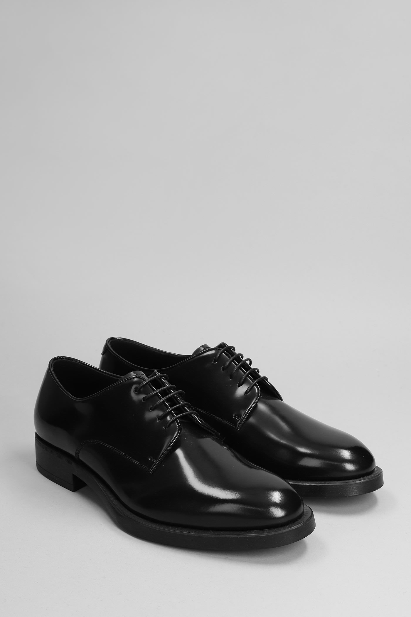 Giorgio Armani Lace Up Shoes In Black Leather | ModeSens