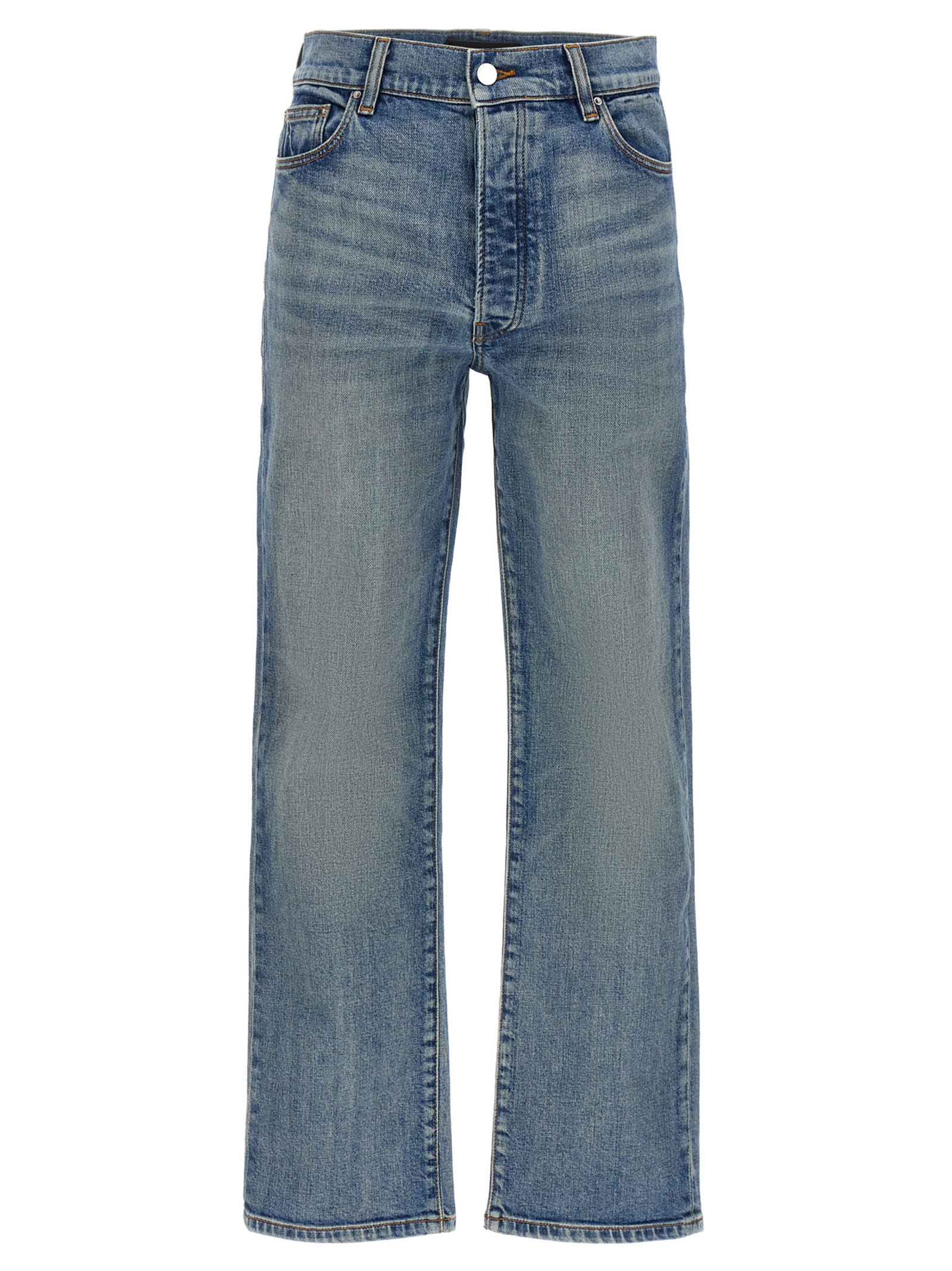 Shop Amiri Straight Jeans In Light Blue