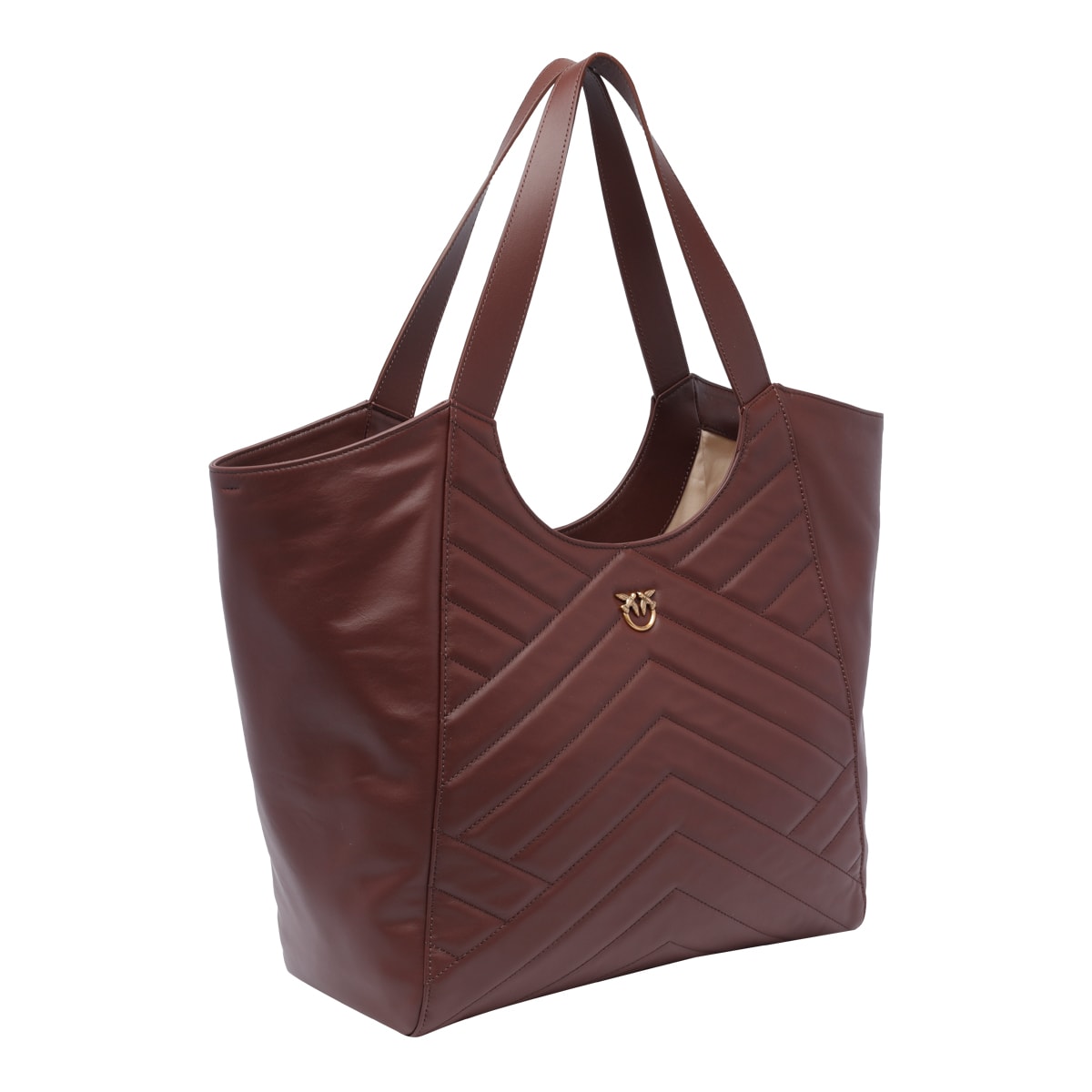 Shop Pinko Puzzle Tote Bag In Brown