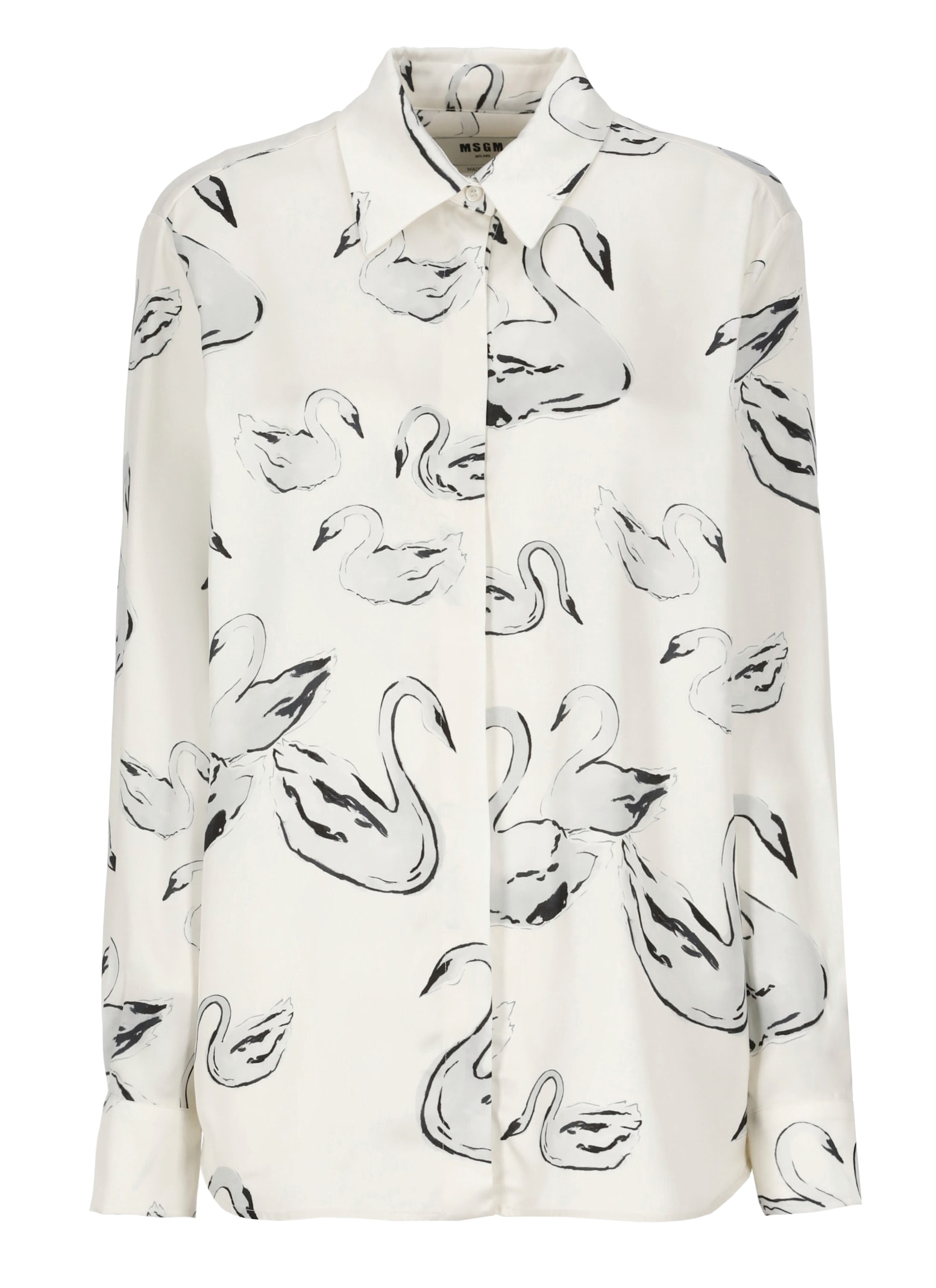 Shop Msgm Viscose Shirt In Ivory