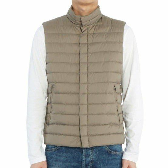 Shop Herno Padded Quilted Vest In Beige