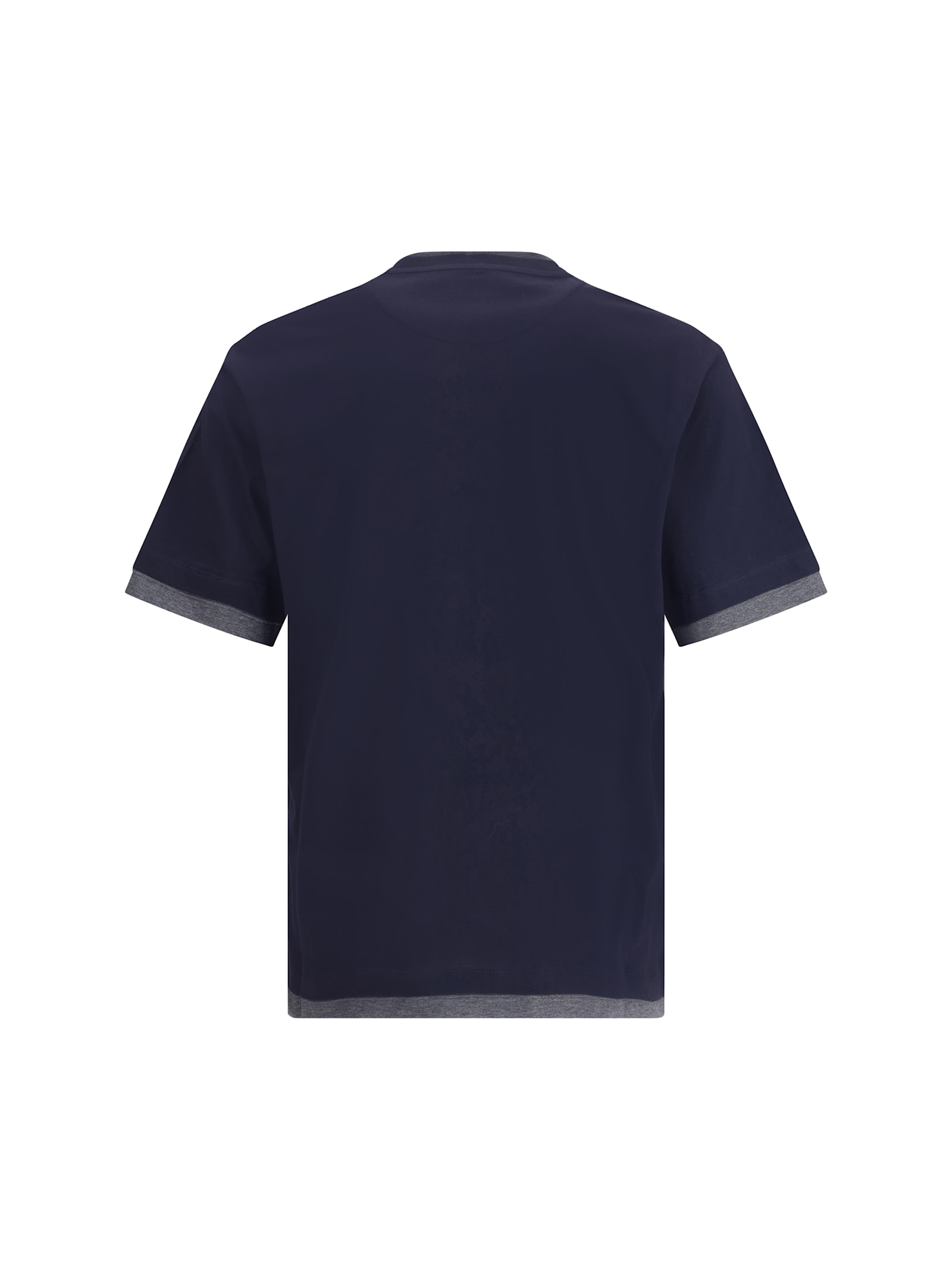 Prada Men Double Layer T-shirt In Blue