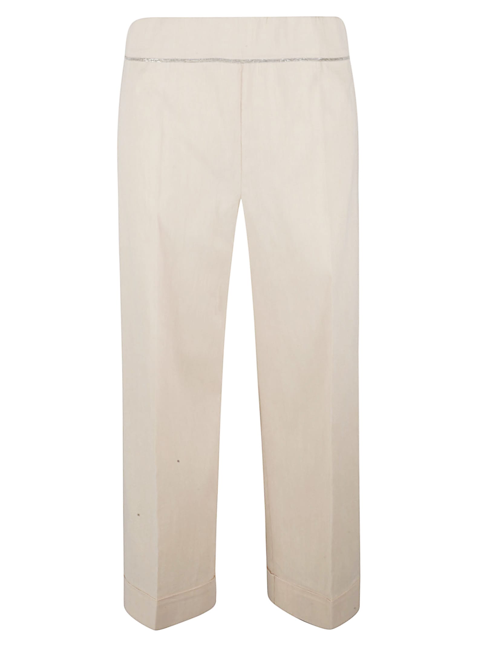 D. Exterior High-waist Embellished Trousers