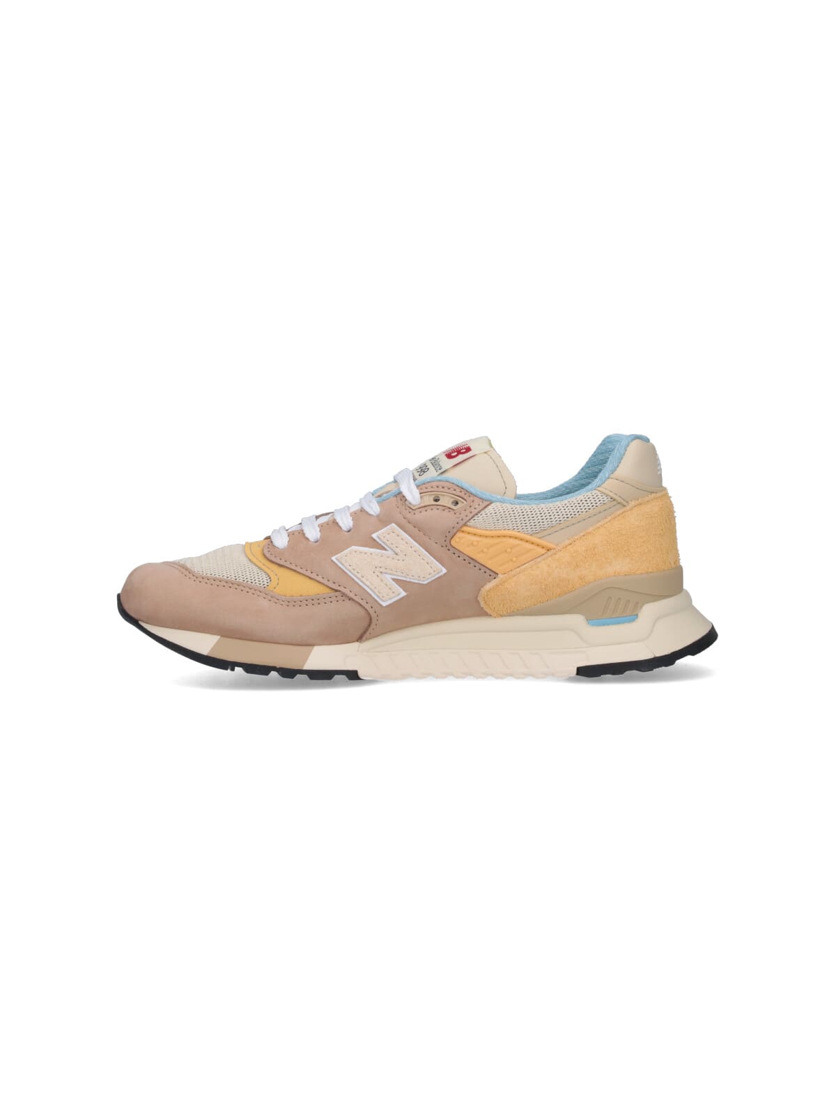 New Balance Suede And Mesh Sneakers With Signature Logo Detail In Beige