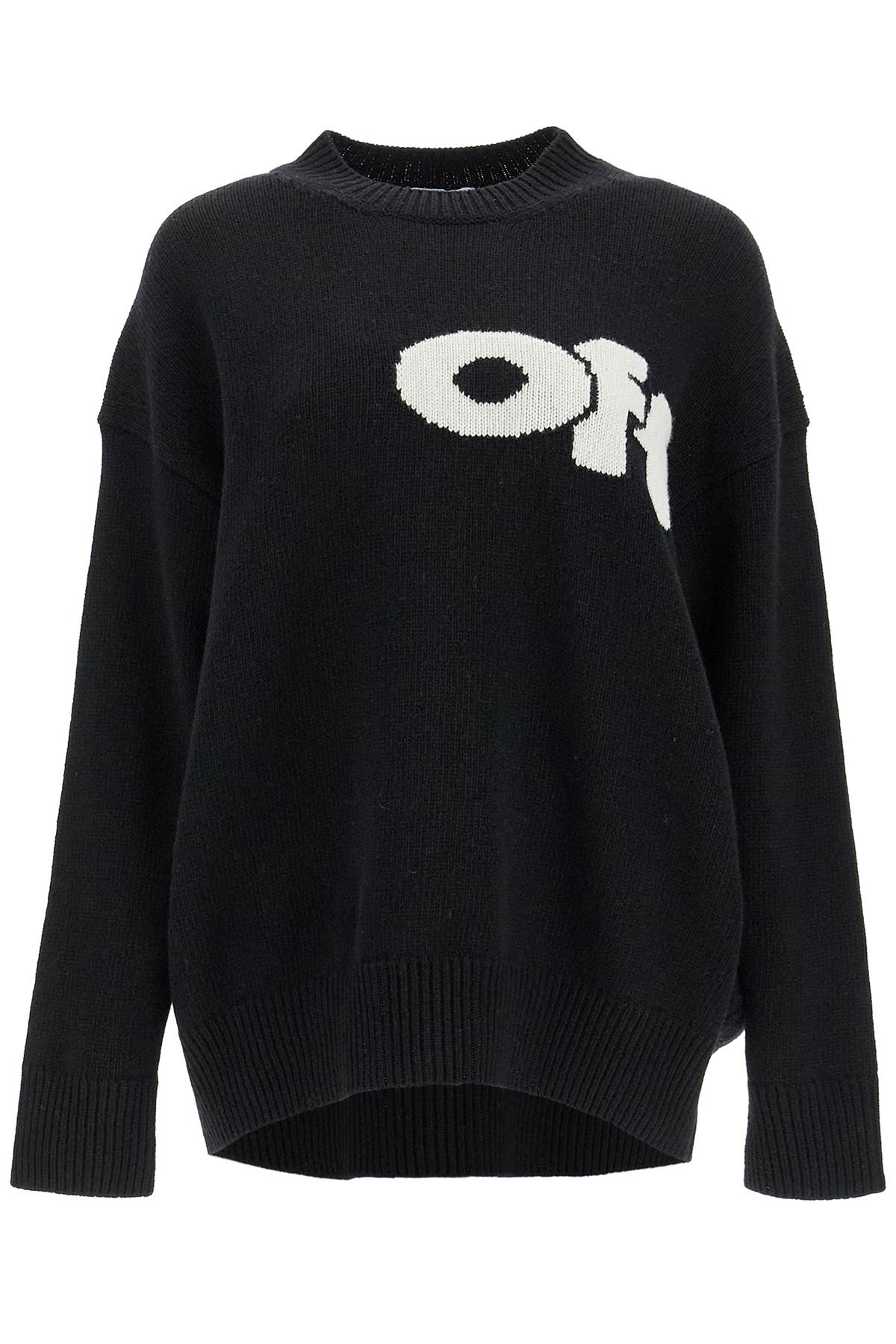 Shop Off-white Oversized Sweater In Black - White (black)