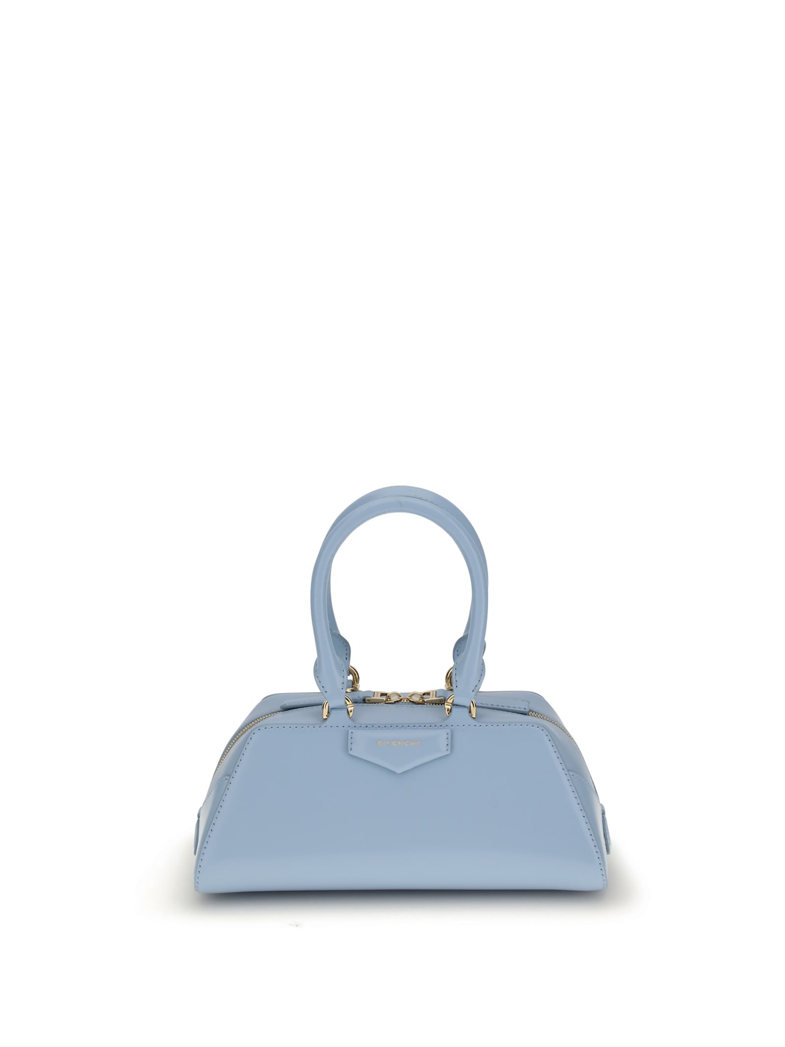 Givenchy Mini Antigona East-west Bag In Box Leather In Blue