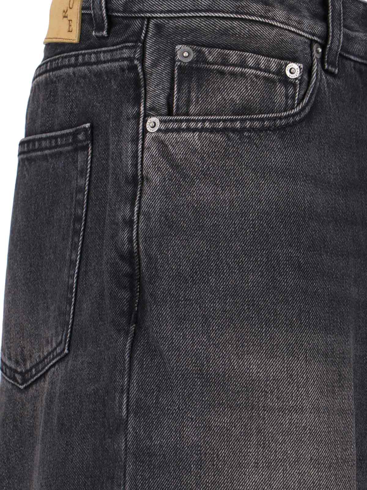 Haikure High-waisted Wide-leg Jeans With Vintage Faded Finish In Black