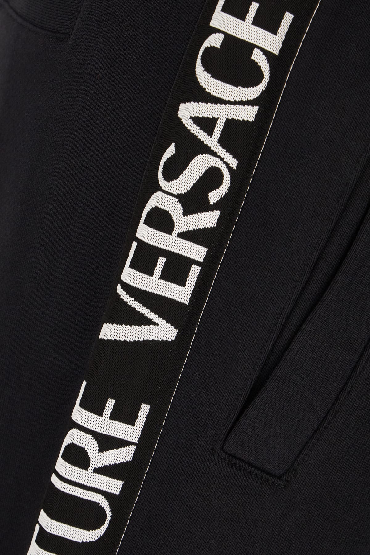 Shop Versace Jeans Couture Black Cotton Joggers