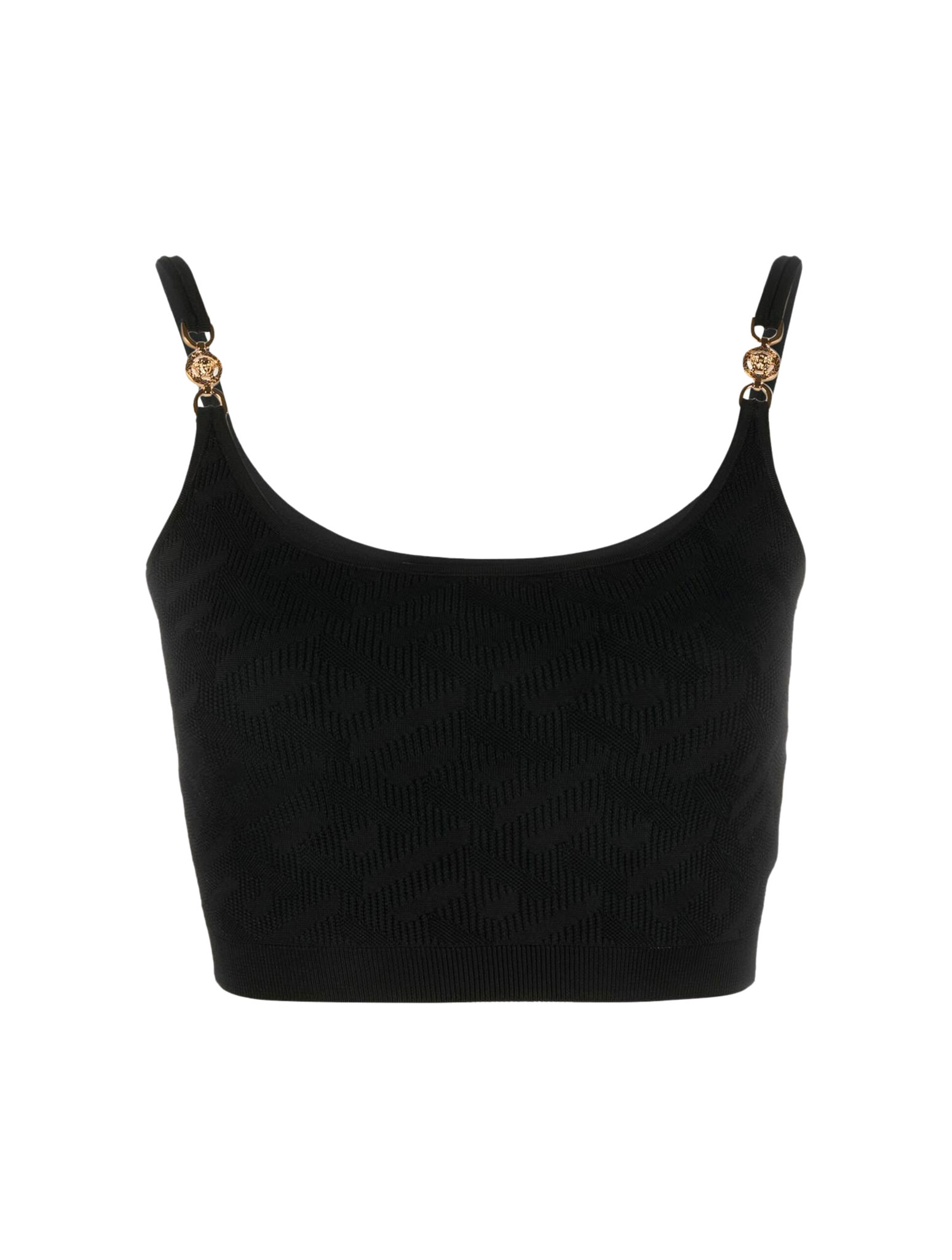 Shop Versace Knit Top Solid Colour Serie In Black