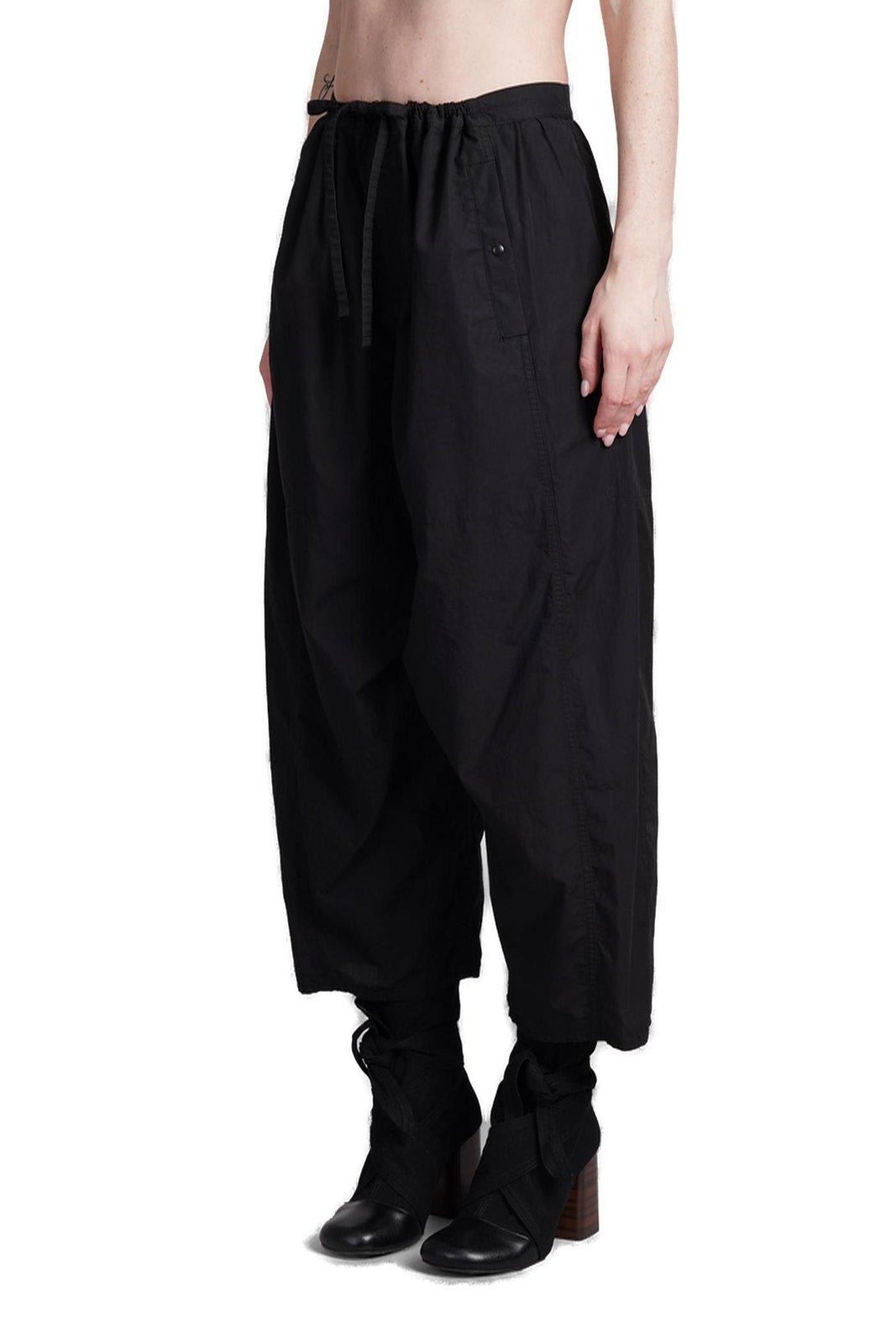 Shop Lemaire Tapered Leg Drawstring Waist Trousers