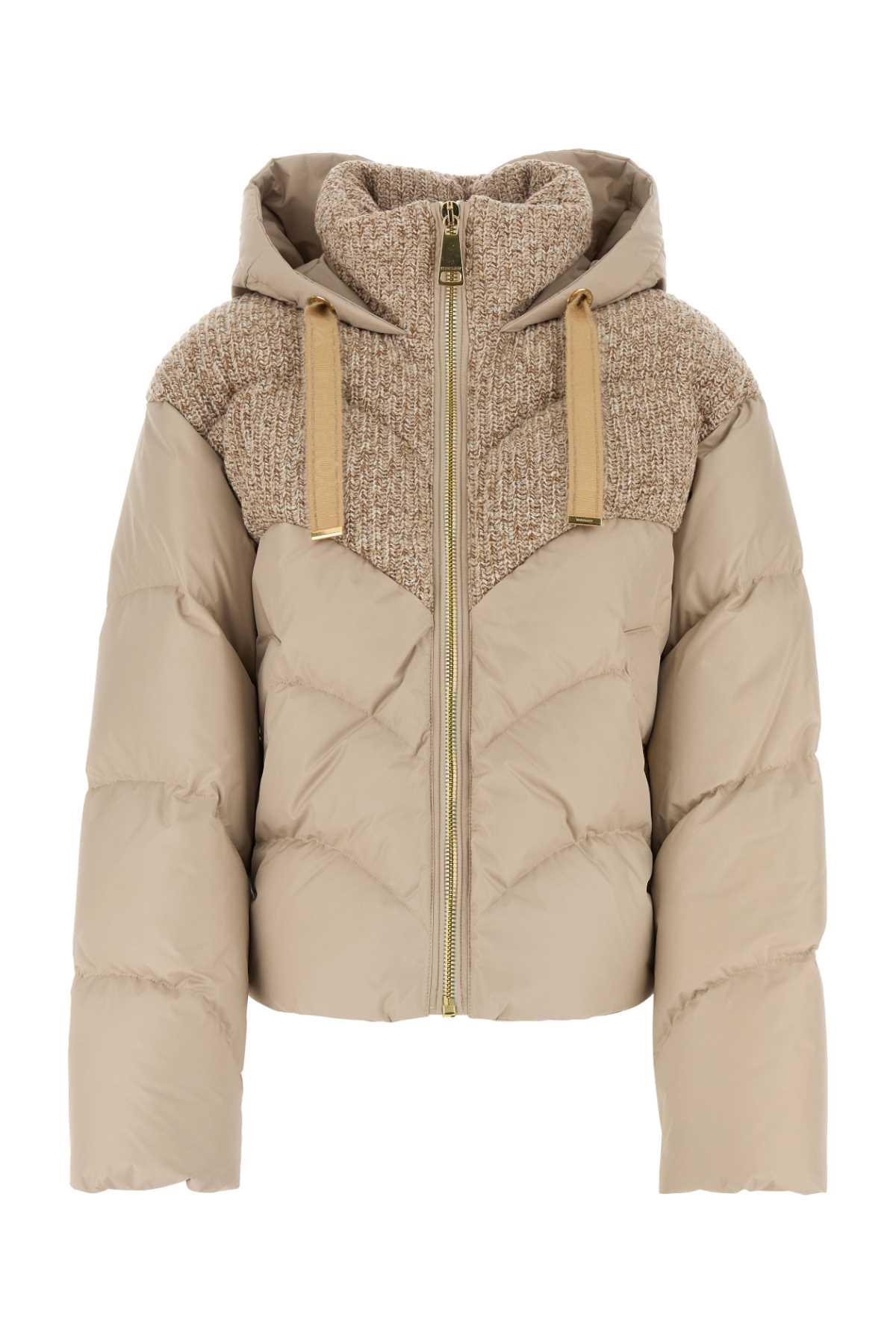 Shop Khrisjoy Cappuccino Polyester Down Jacket In Butter