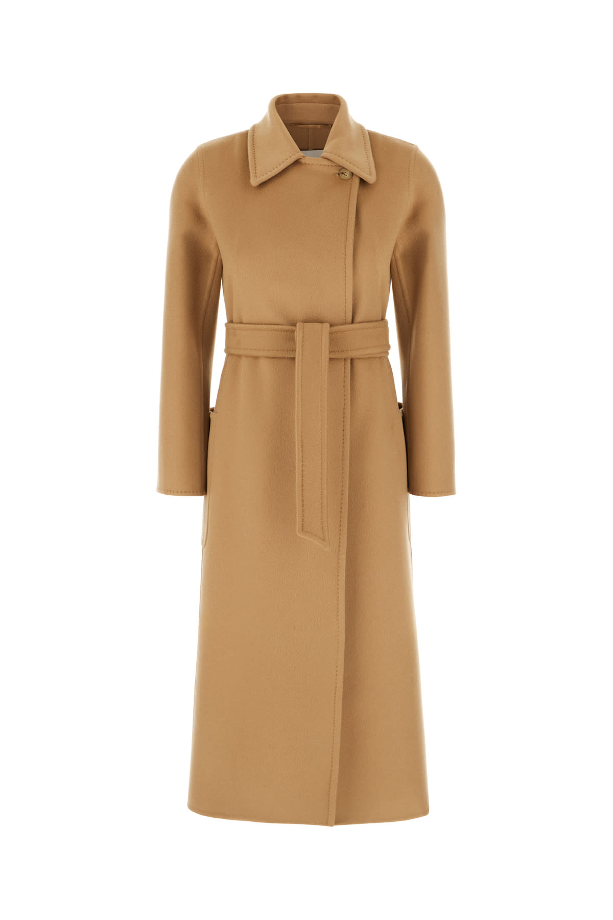 Max Mara Camel Cashmere Coat In Cammello