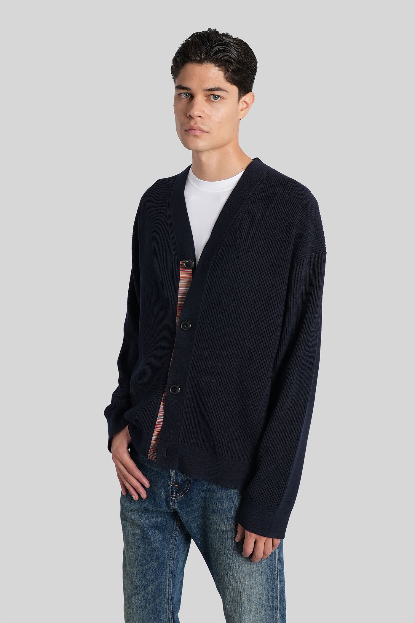 Paul Smith Cardigan In Blue Wool In Blue
