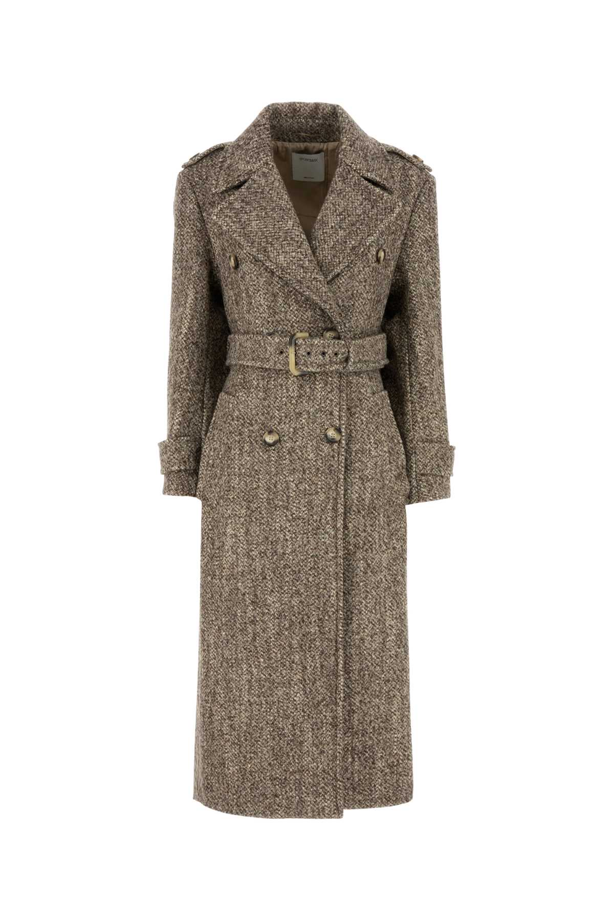 Melange Brown Wool Blend Denaro Coat