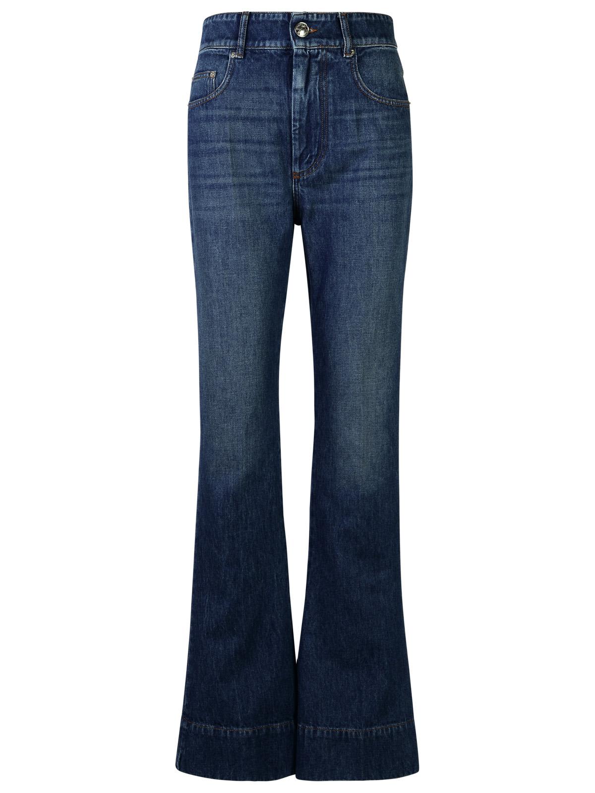 Shop Sportmax Robinia Blue Cotton Jeans