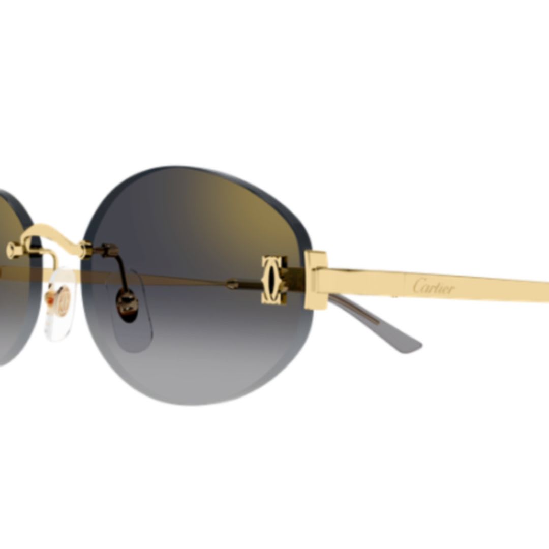 Cartier Ct0592s001 Gold Gold Grey In Gold