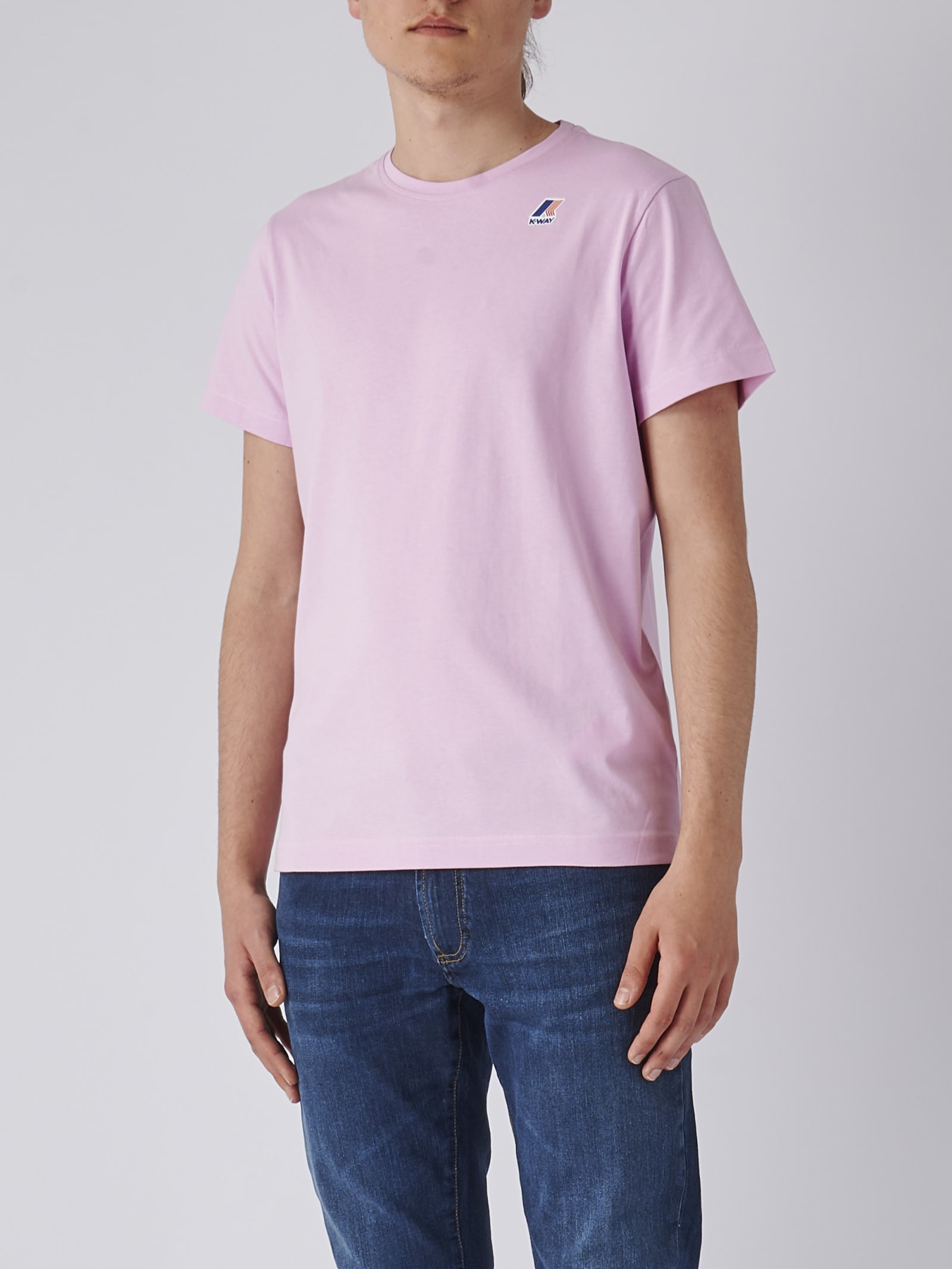 K-way Cotton T-shirt With Logo In Rosa