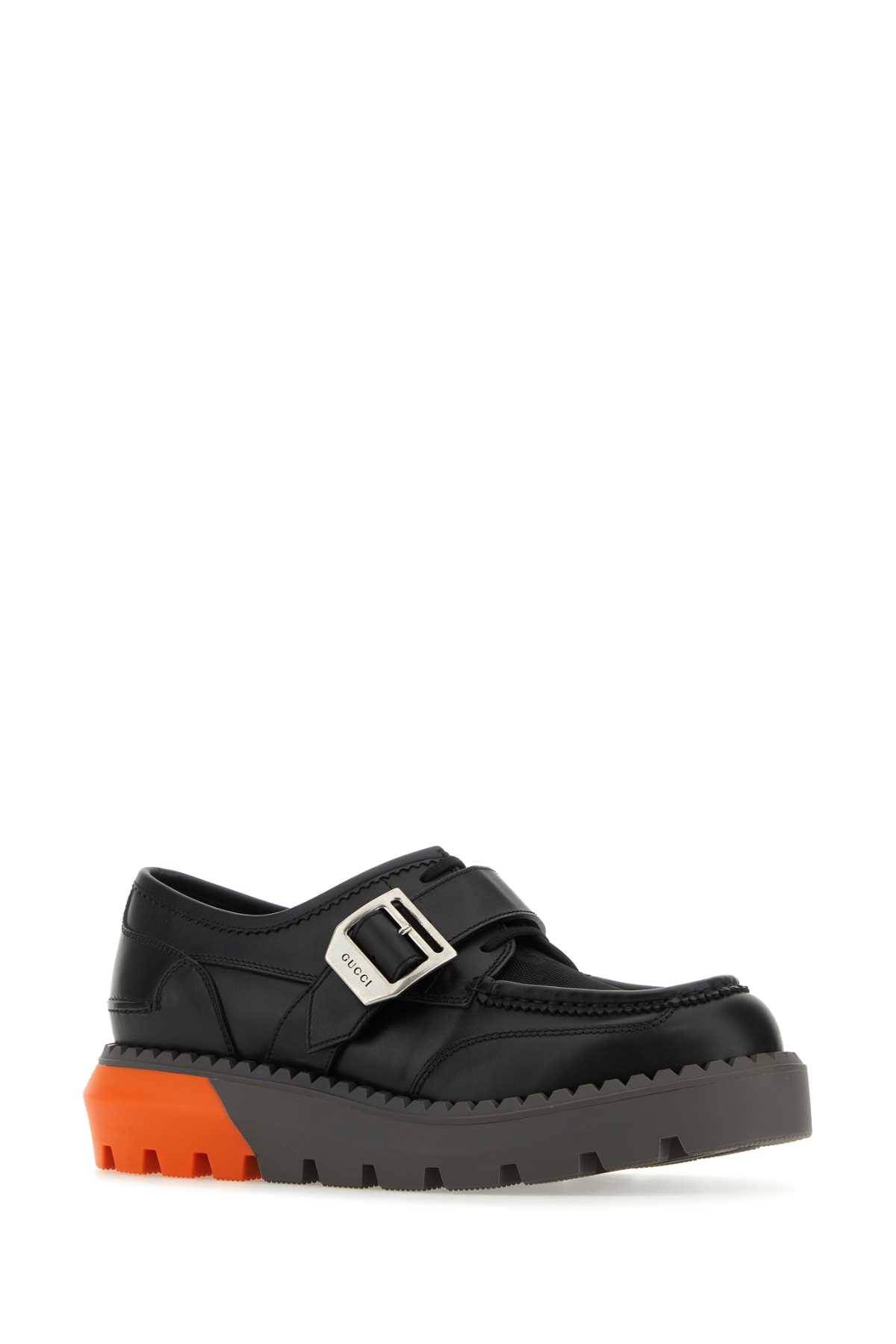Shop Gucci Black Leather Loafers In Blackblack