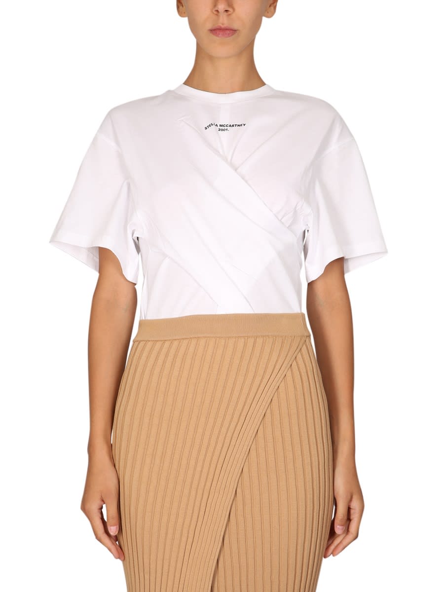 Shop Stella Mccartney Twisted T-shirt In White