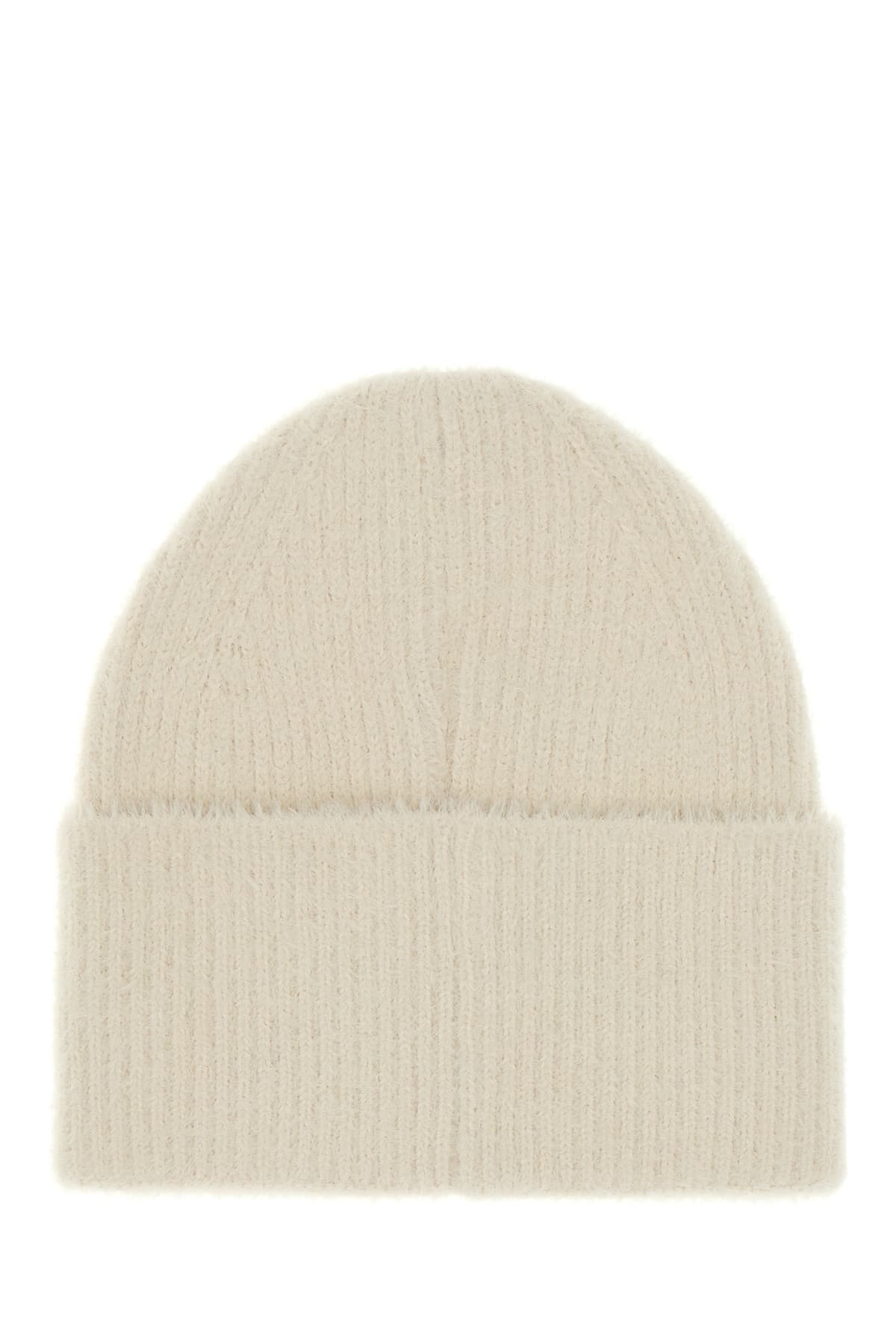 Shop Palm Angels Sand Wool Beanie Hat In Off White Black