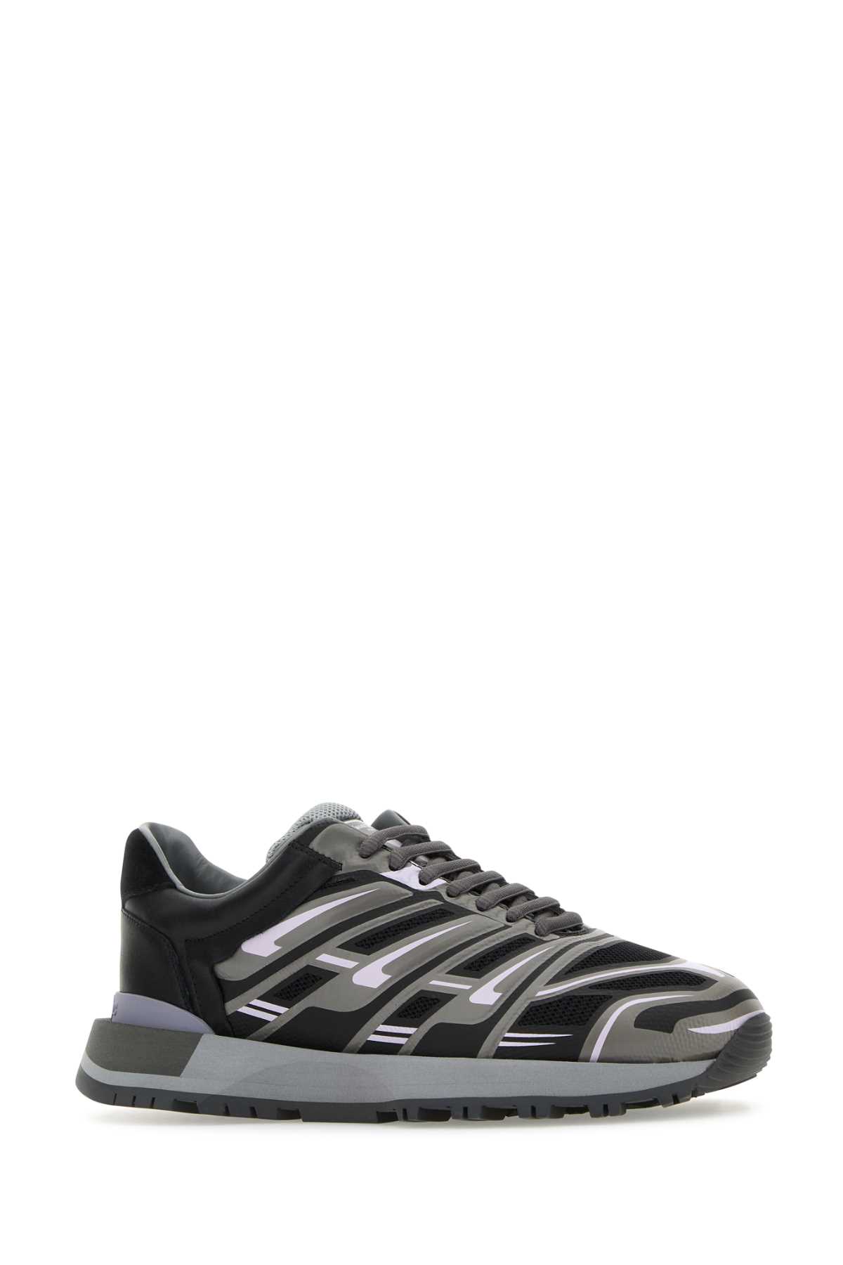 Shop Maison Margiela Multicolor Mesh And Rubber 50-50 Sneakers In Greymix