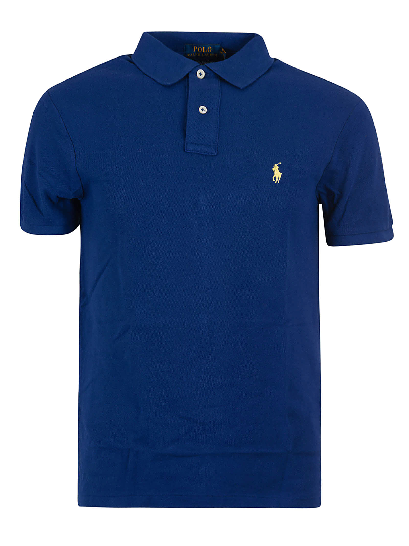 Shop Ralph Lauren Logo Embroidered Polo Shirt In Fall Royal