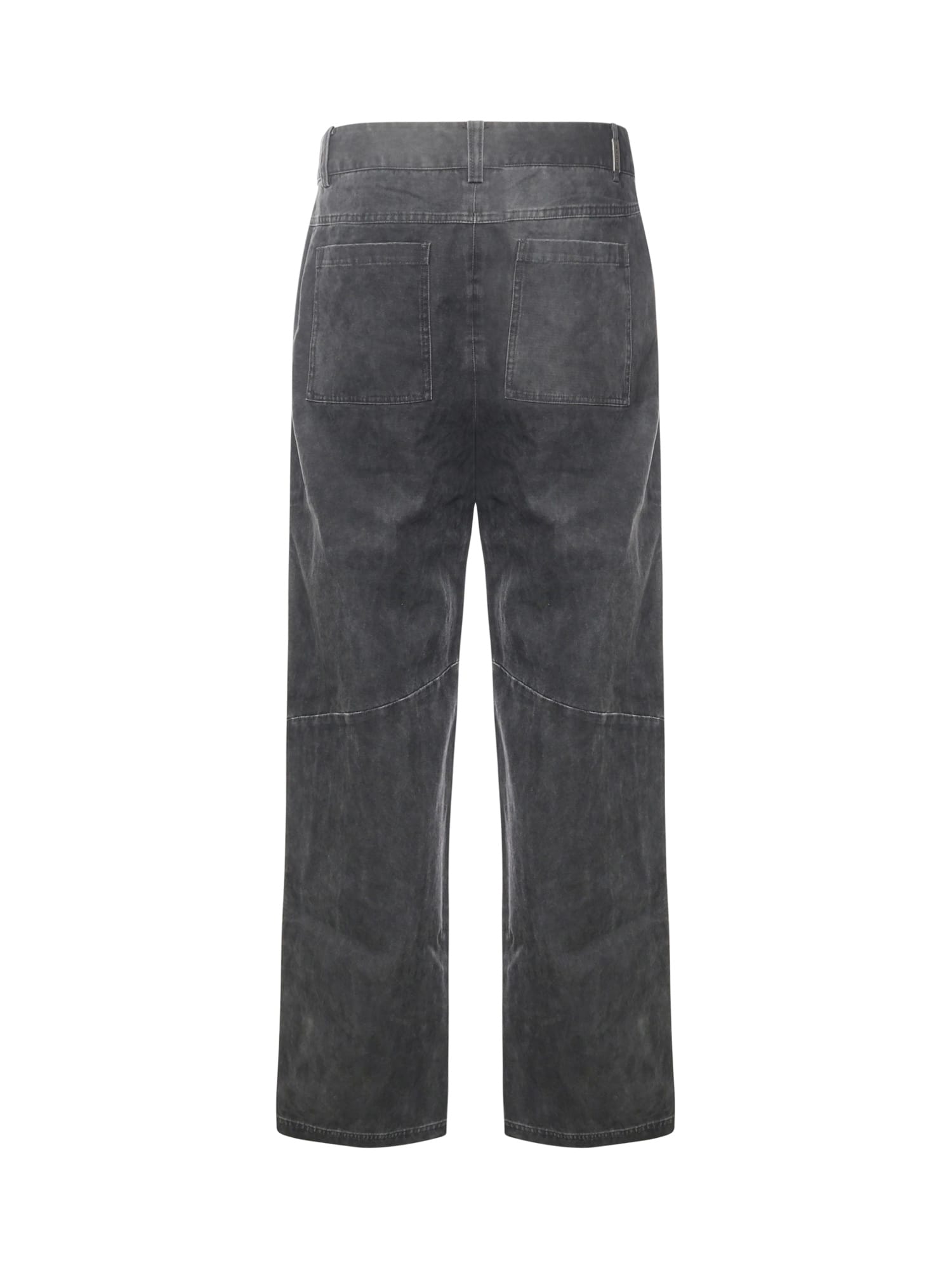 Represent Mens Washed Black Workwear Wide-leg Cotton Trousers Xl In Gray