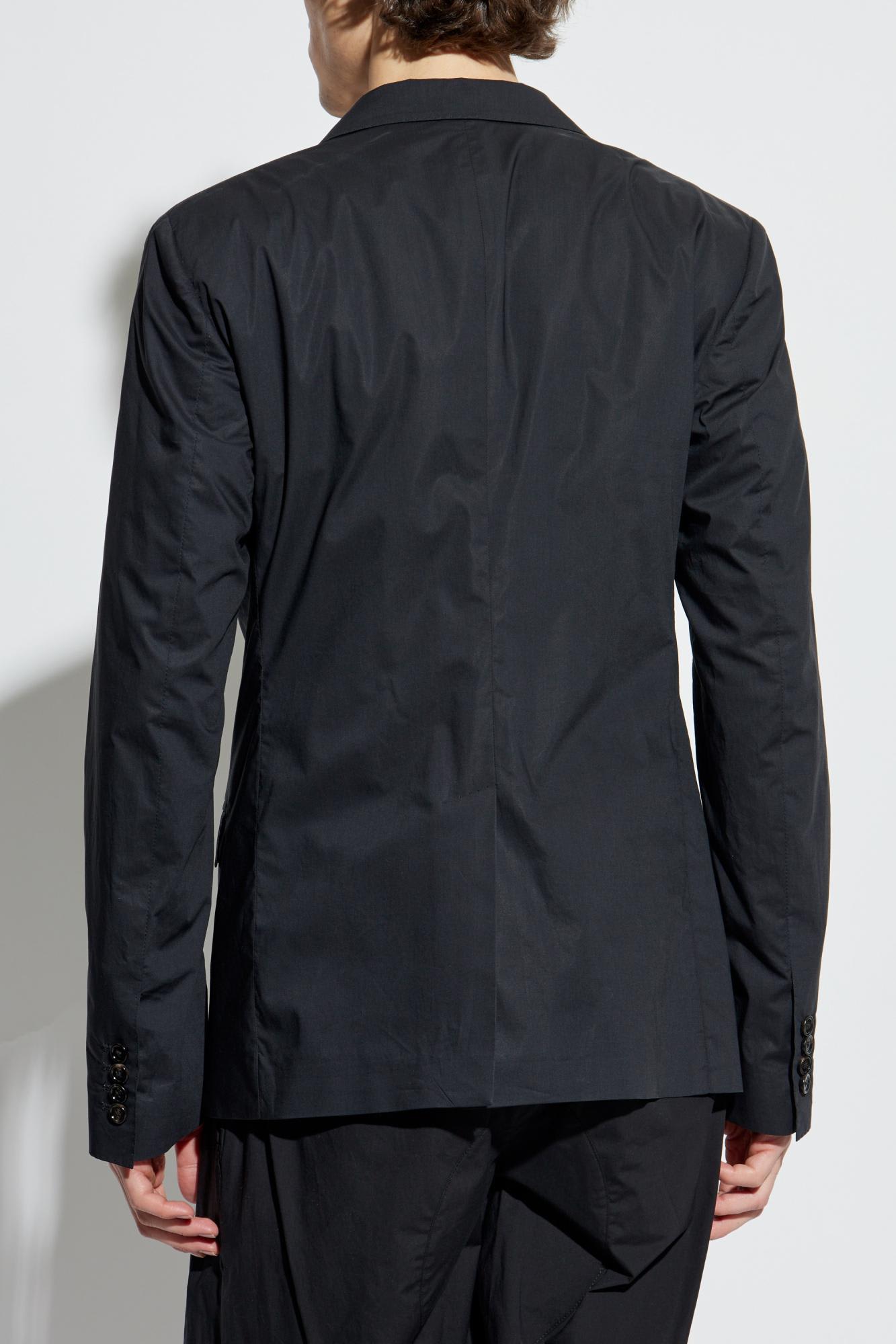 Dolce & Gabbana Cotton Blazer With Single Vent In Nero