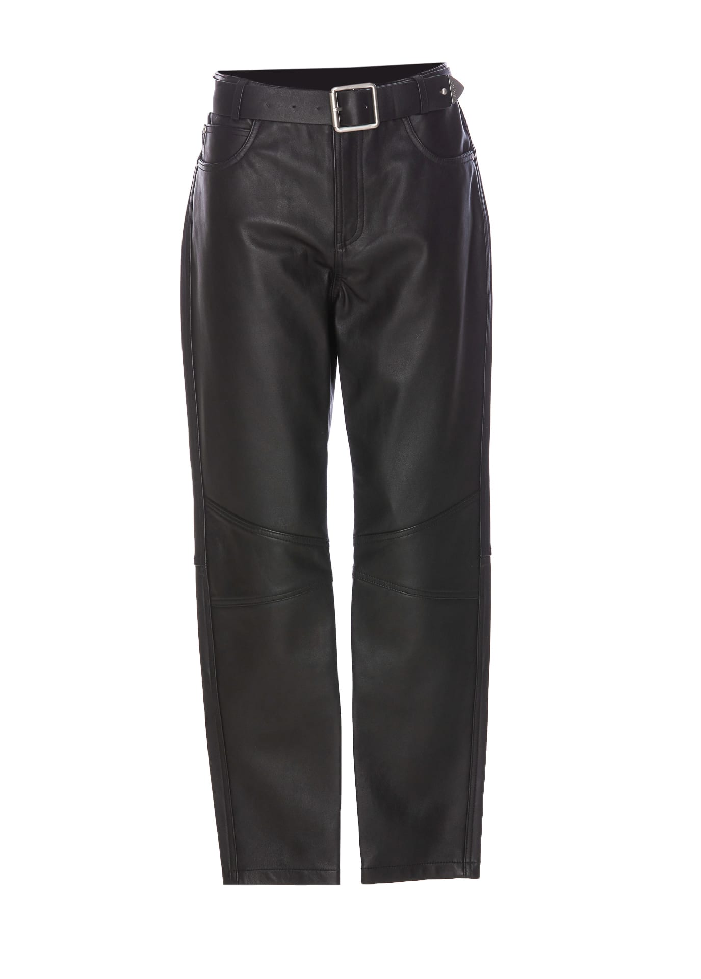 Shop Pinko Papua Leather Pants In Black