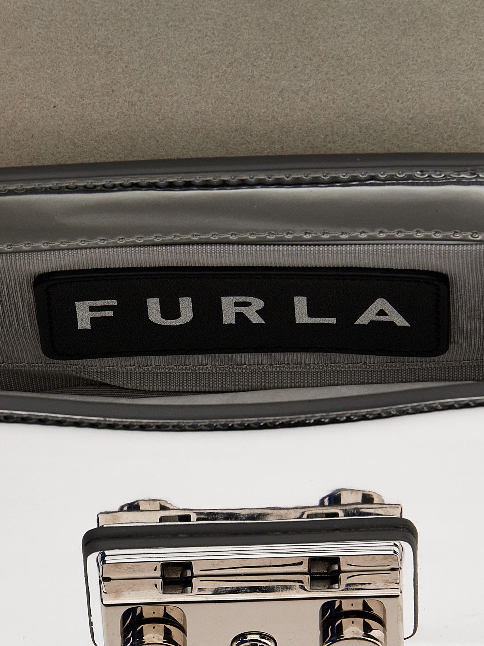 Shop Furla Metropolis Mini Crossbody Bag In Color Silver