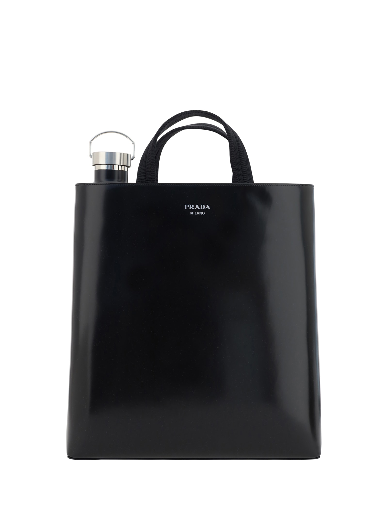 Shop Prada Tote Handbag In Black